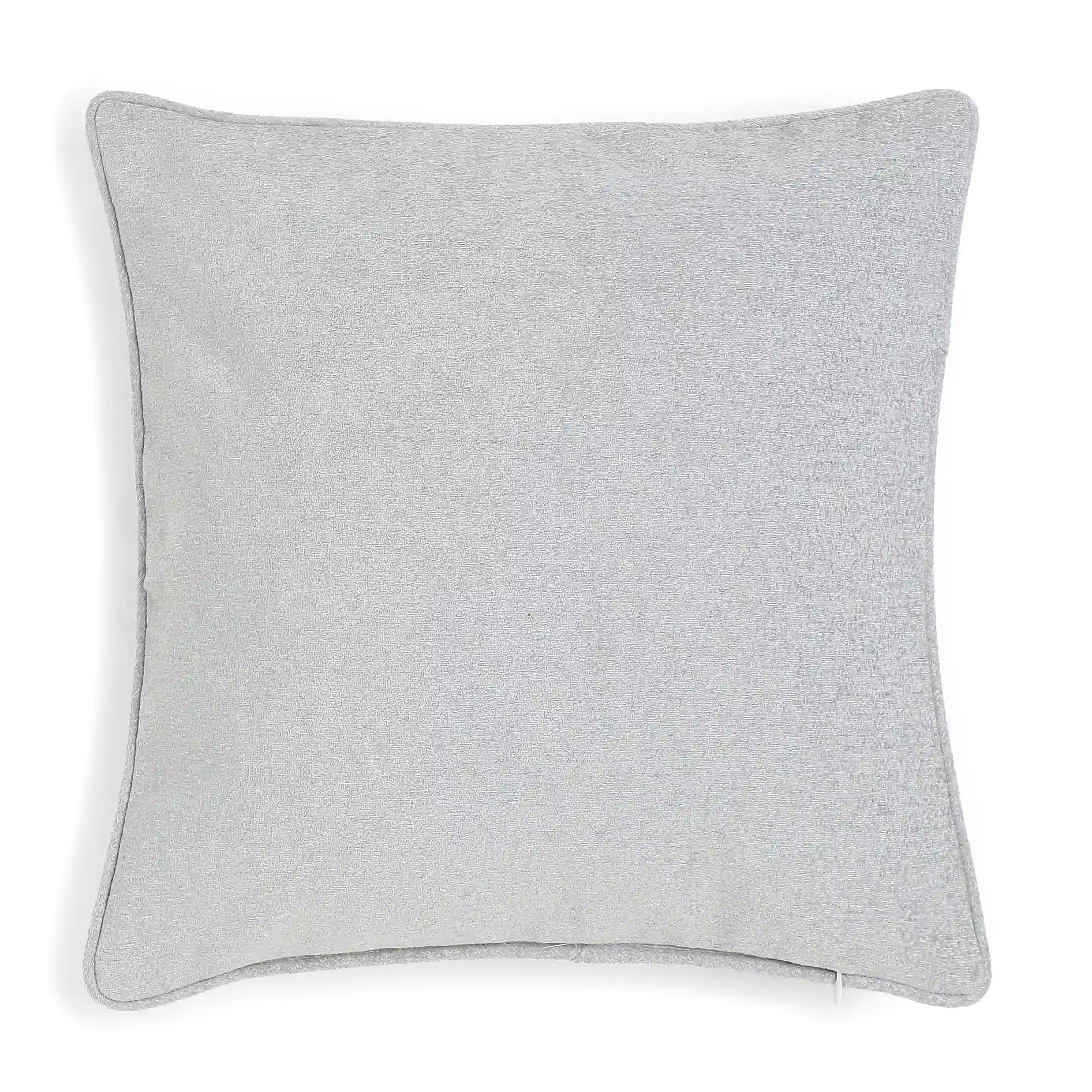 Vissencia Solid Cushion Cover | Textured Crush Silver Ash / Cushion Cover (41cm x 41cm)