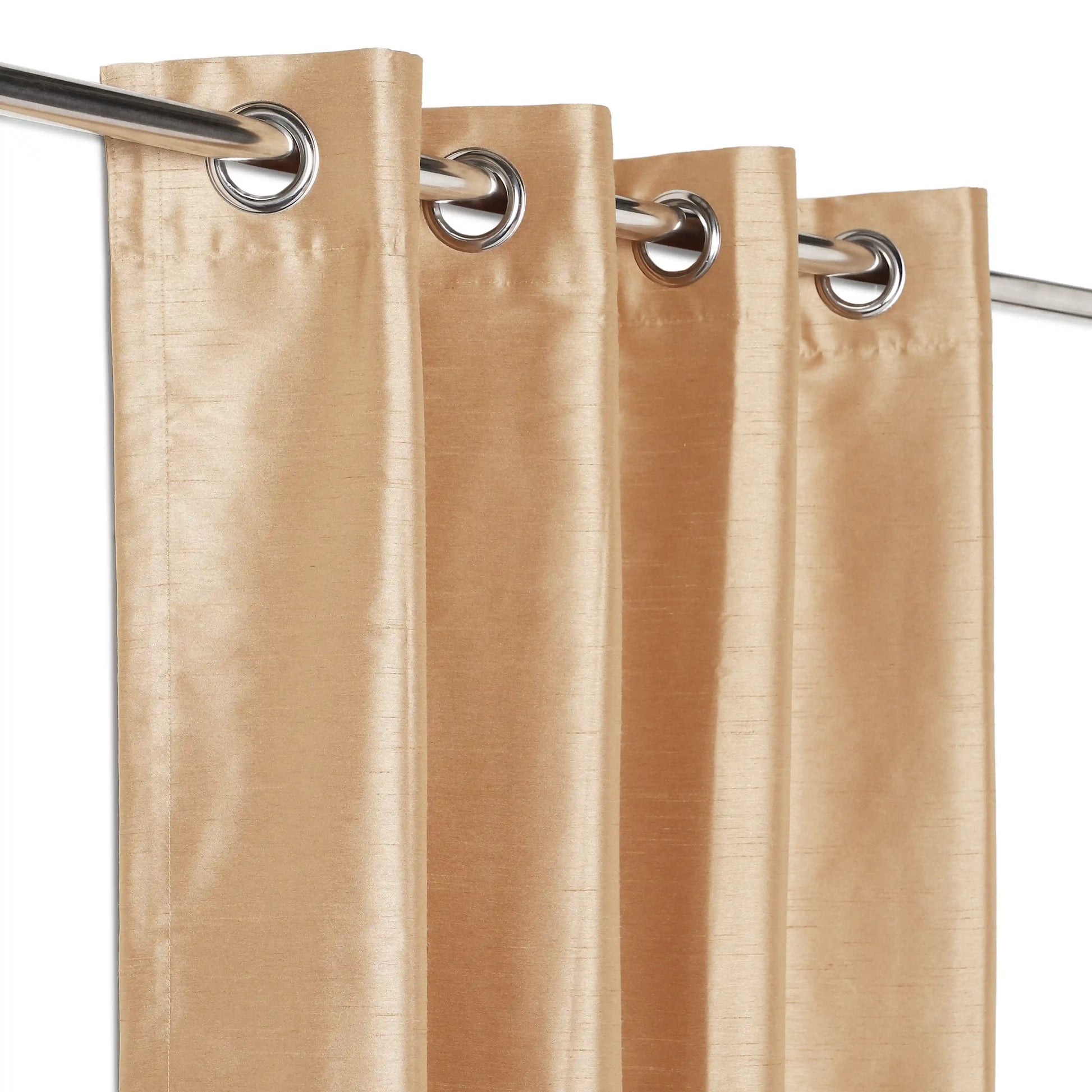 Paleto Set Of 2 Solid Readymade Curtains | Pure Hues Wheat Husk / Door (4.25ft X 7.22ft)