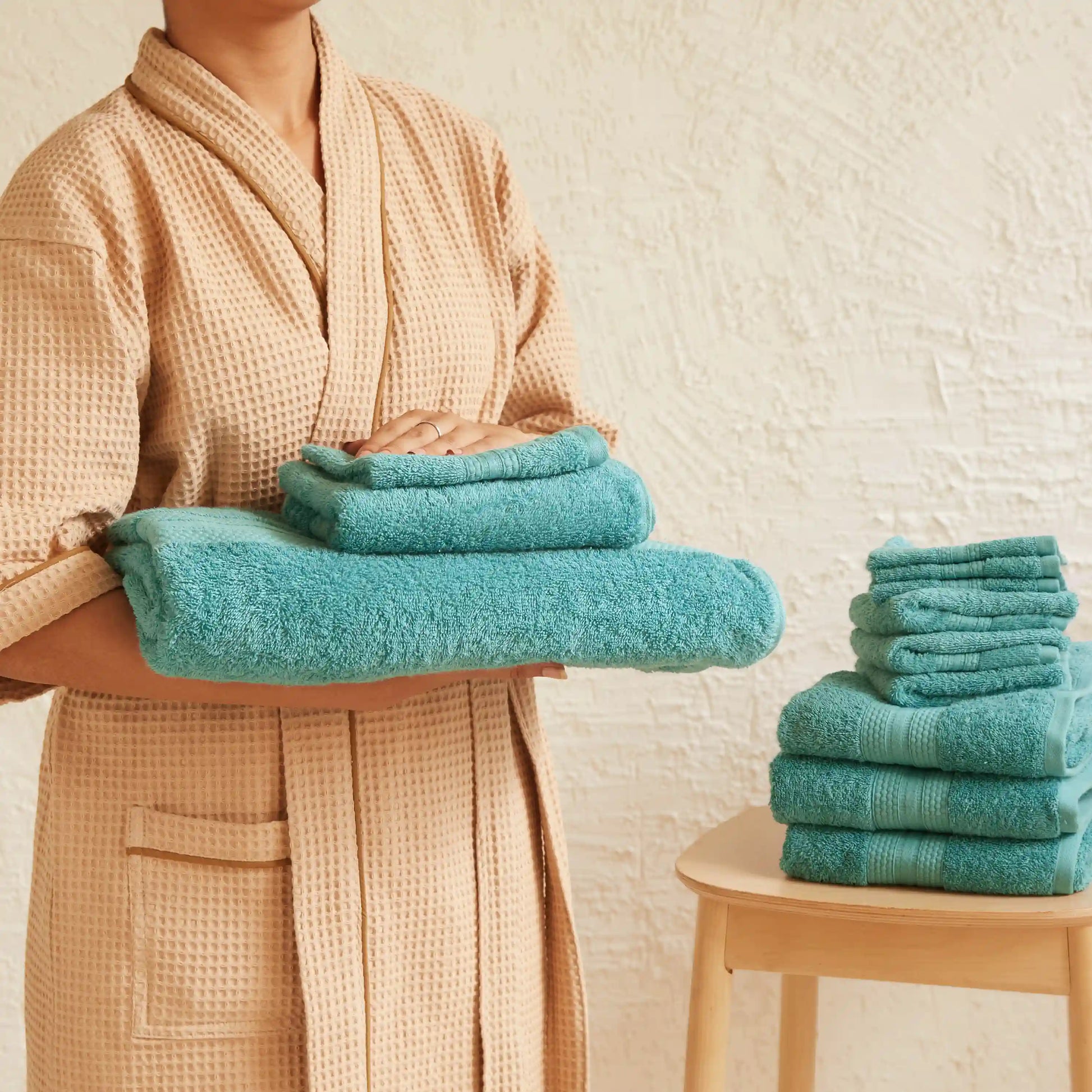 Paleto 100% Cotton Towel Set - Pack Of 12 Teal / 12 Piece Set