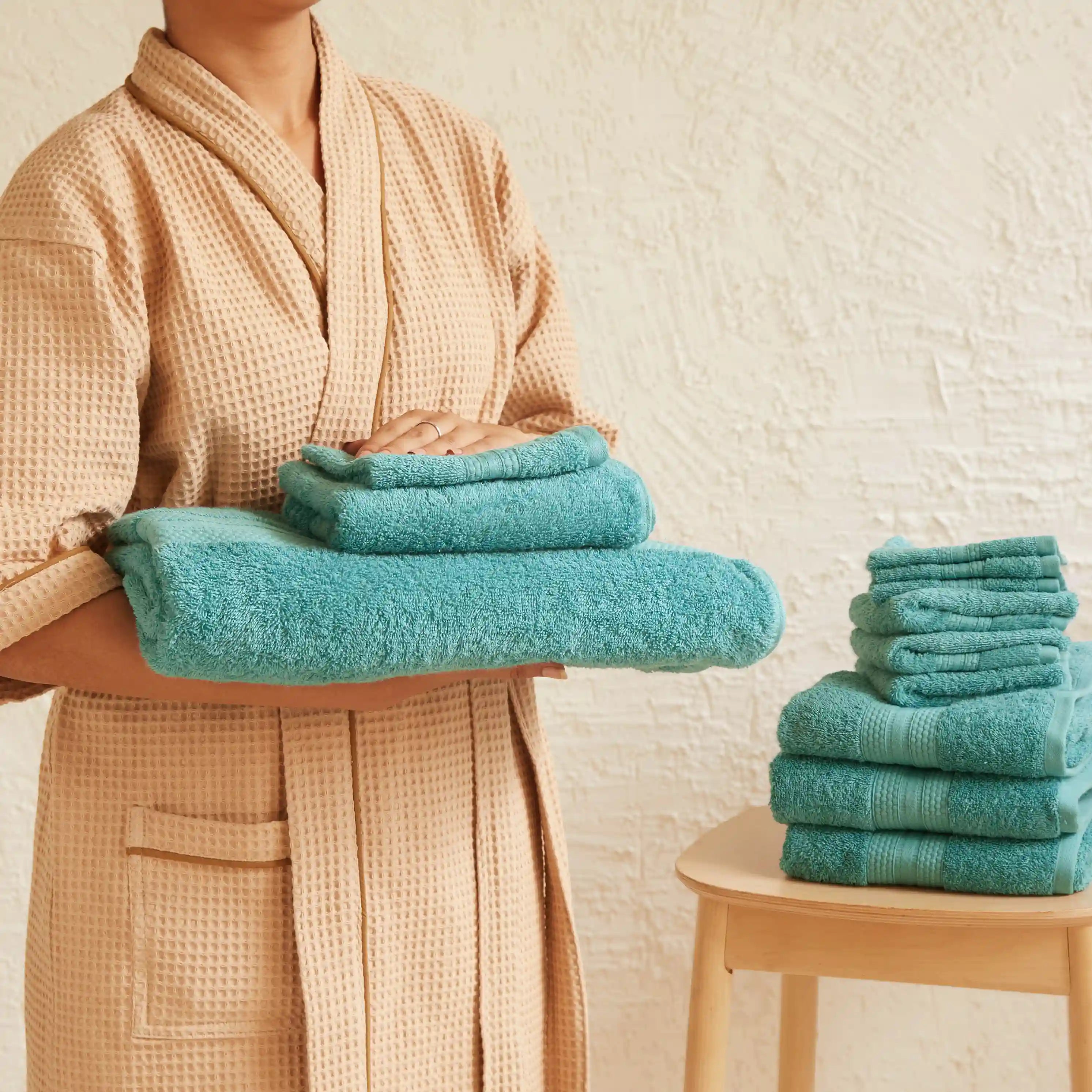 Paleto 100% Cotton Towel Set - Pack Of 12 Teal / 12 Piece Set