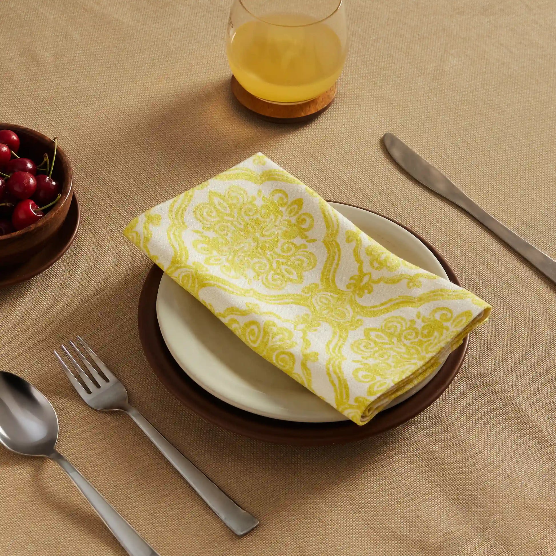 Nonna's Home 100% Cotton Table Napkin Set Vintage Baroque / Pack of 4