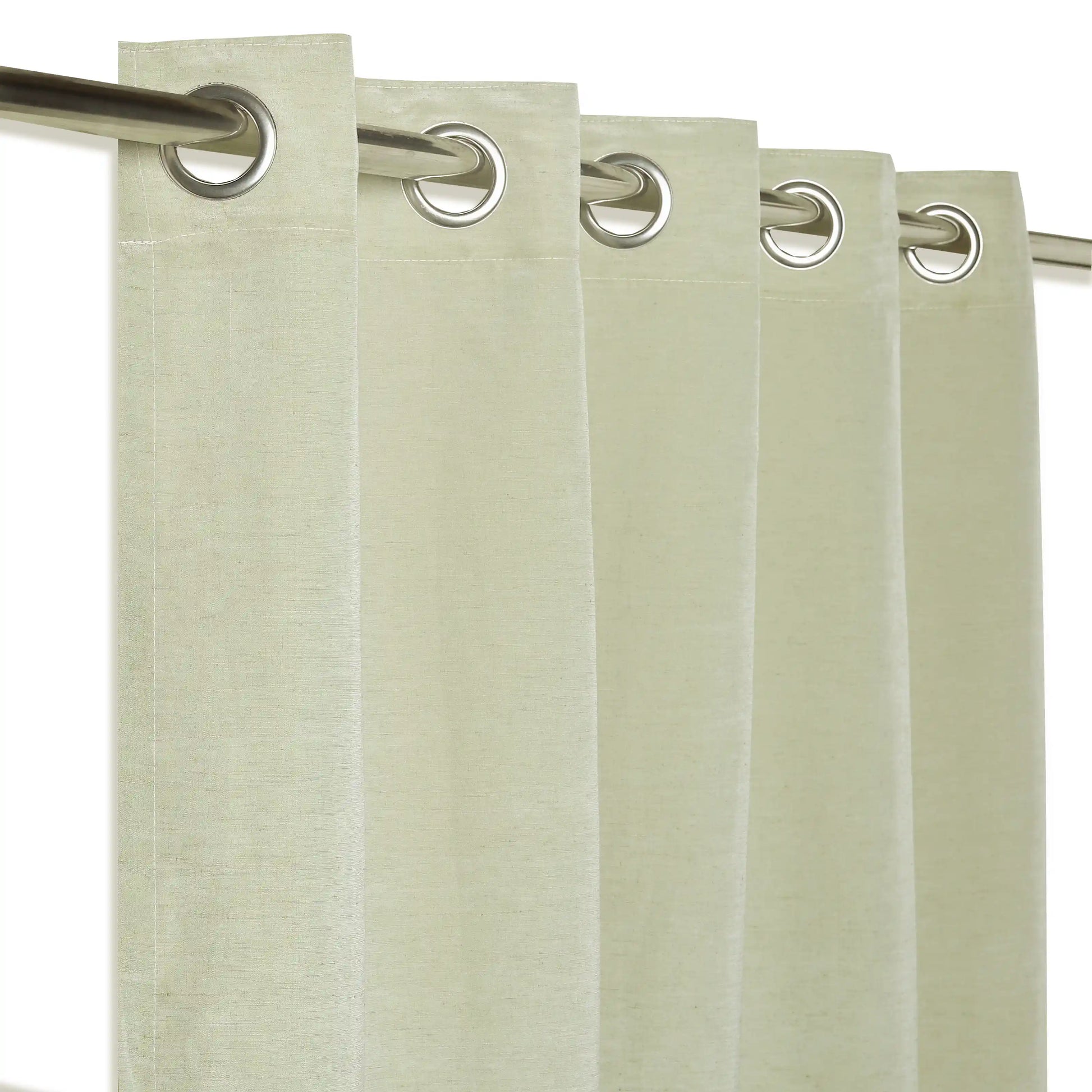 Paleto Set Of 2 Solid Readymade Curtains | Hue Harmony Green Tea / Door-XL (9ft X 4.4ft)