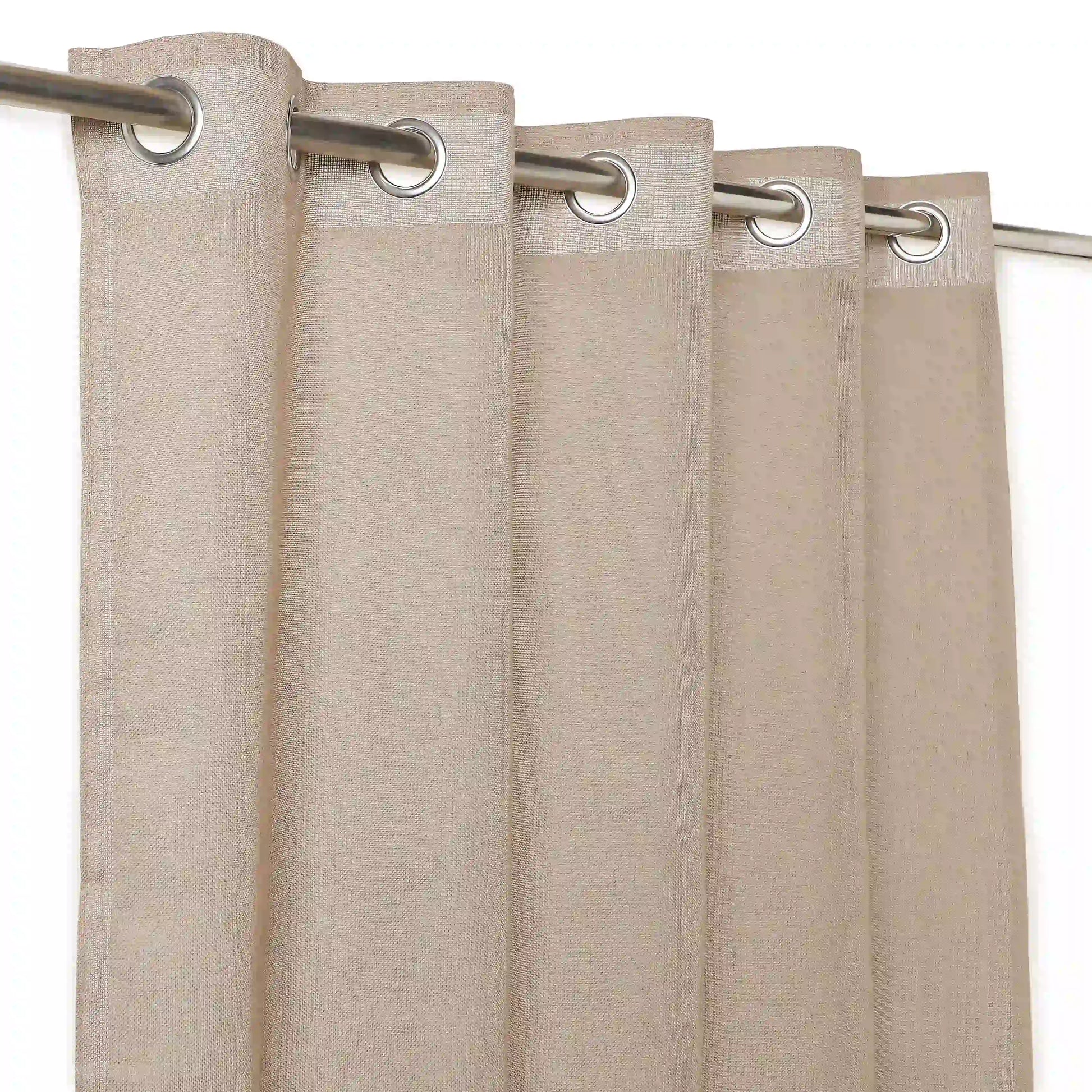 Velina Set Of 2 Sheer Readymade Curtains | 
Sand & Shadow Mink / Door (7ft X 4.4ft)