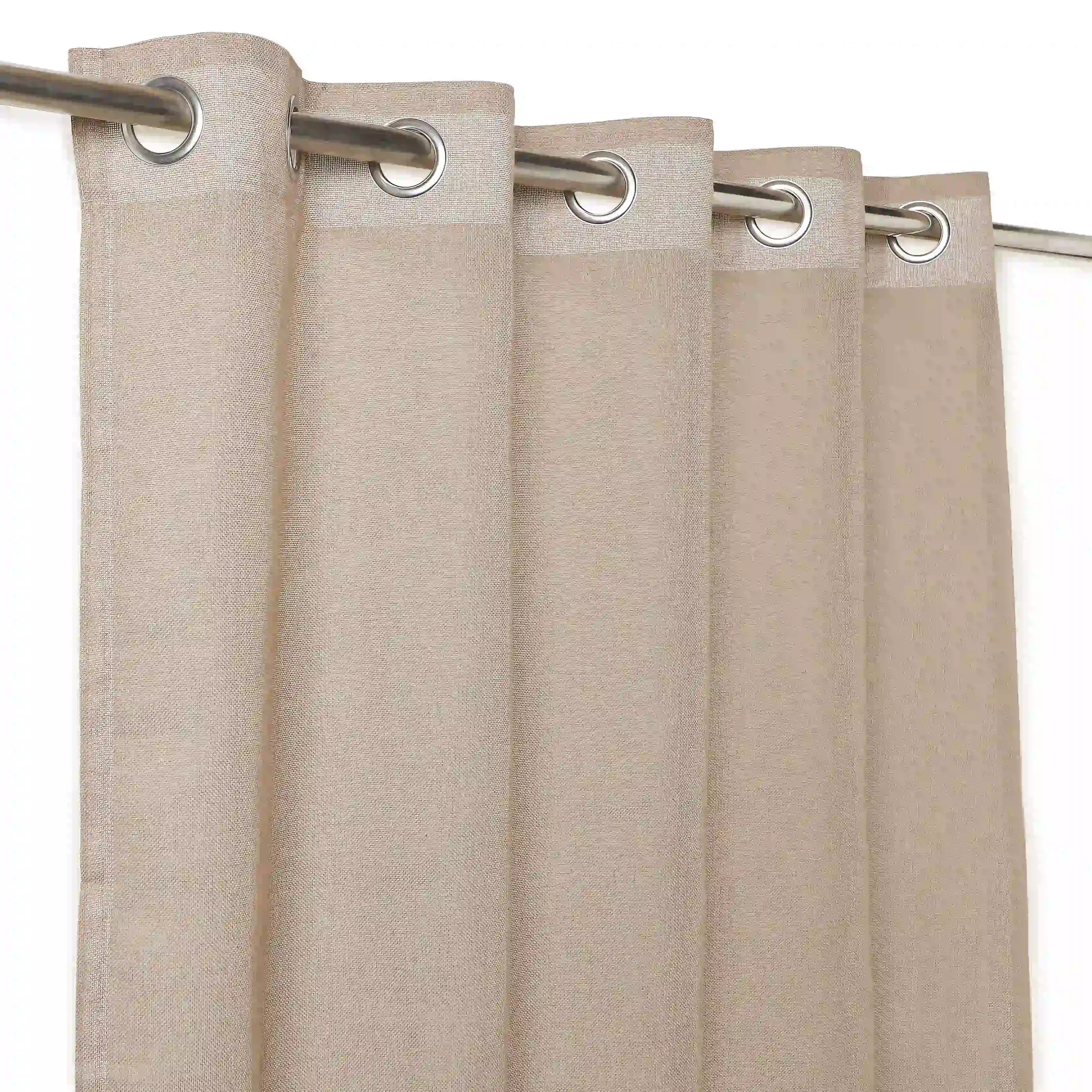 Velina Set Of 2 Sheer Readymade Curtains | 
Sand & Shadow Mink / Door (7ft X 4.4ft)