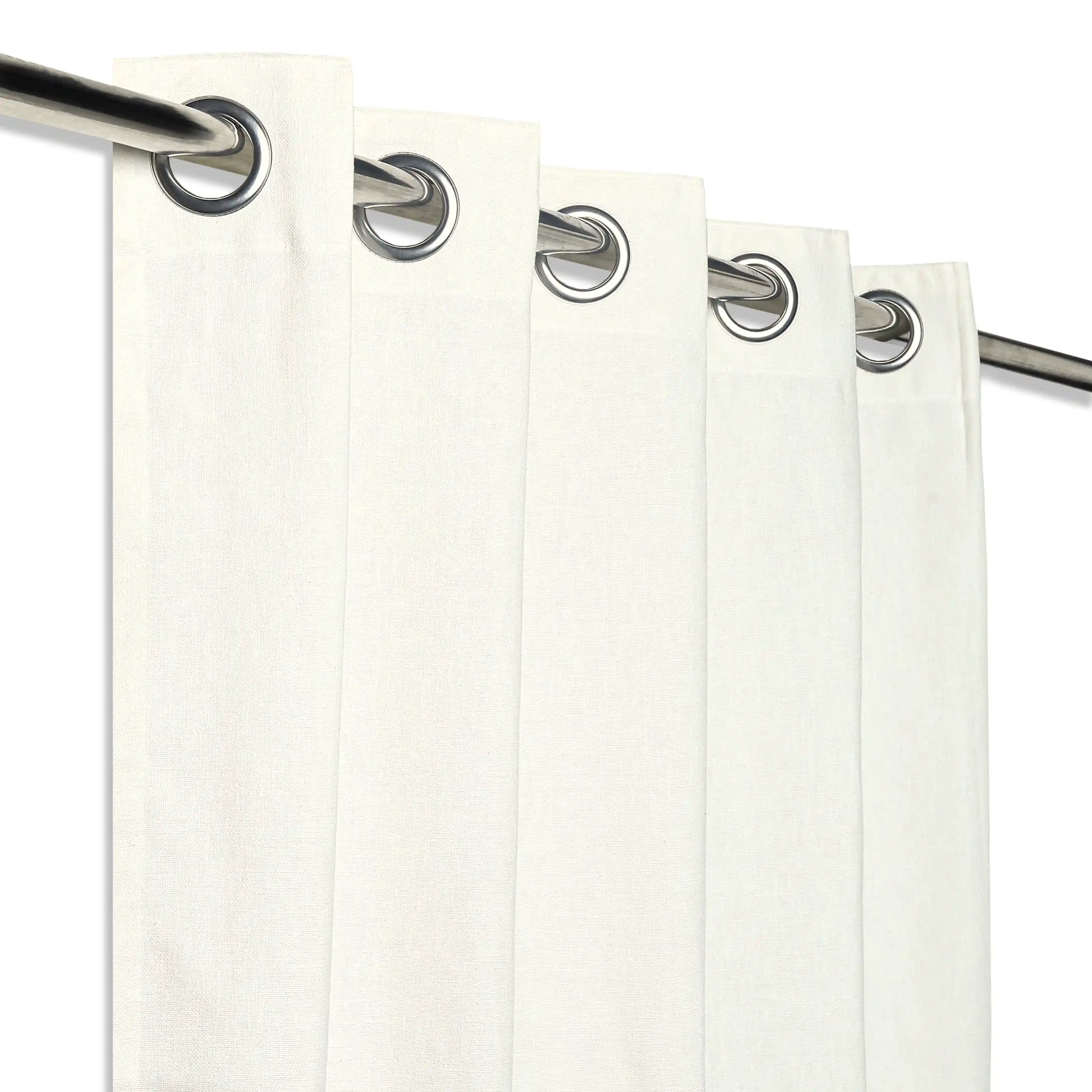 Paleto Set Of 2 Solid Readymade Curtains | Earthen Textures Vanilla Sky / Door (7ft X 4.4ft)