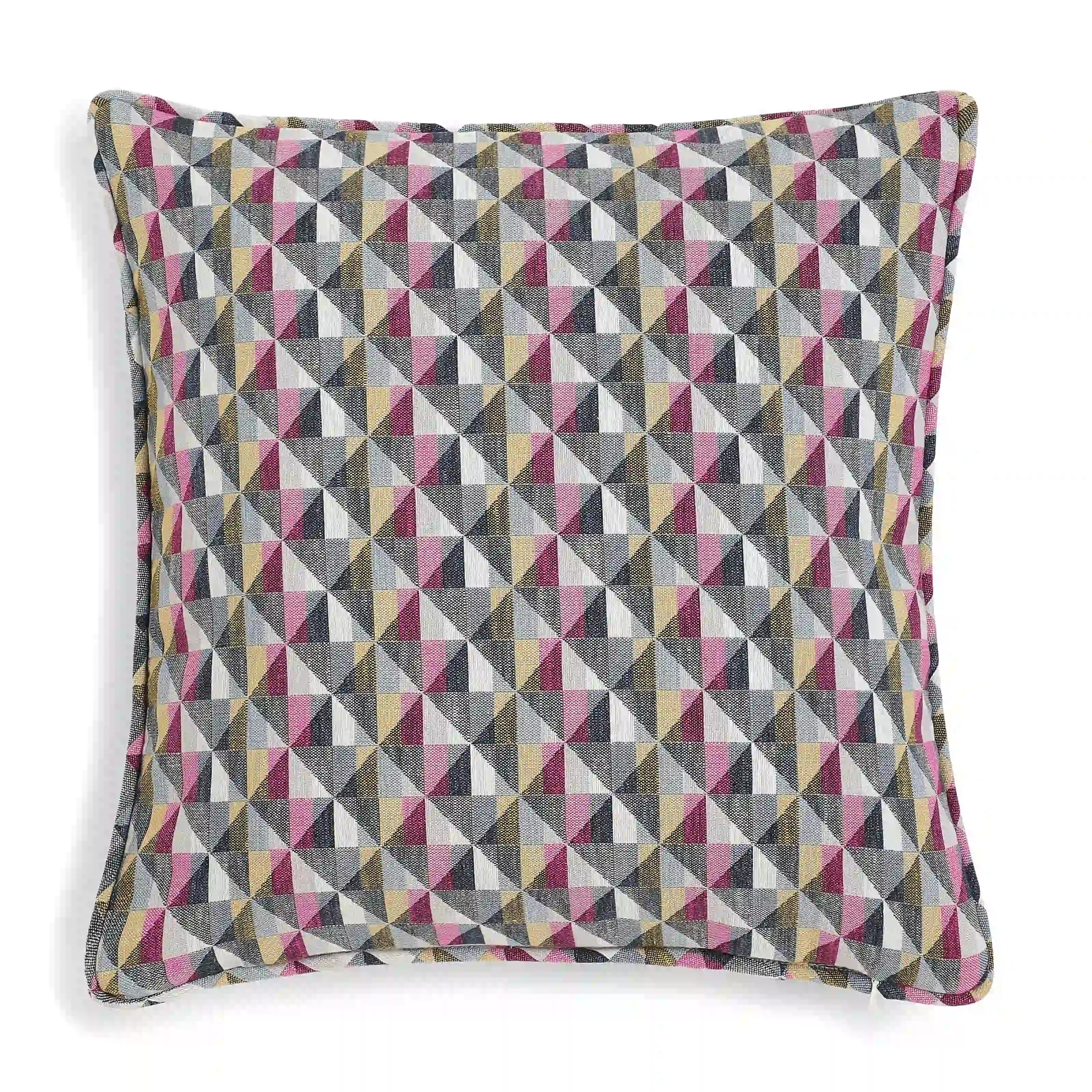 Vissencia Woven Cushion Cover | Colourful Grid Vintage Facets / Cushion Cover (51cm x 51cm)