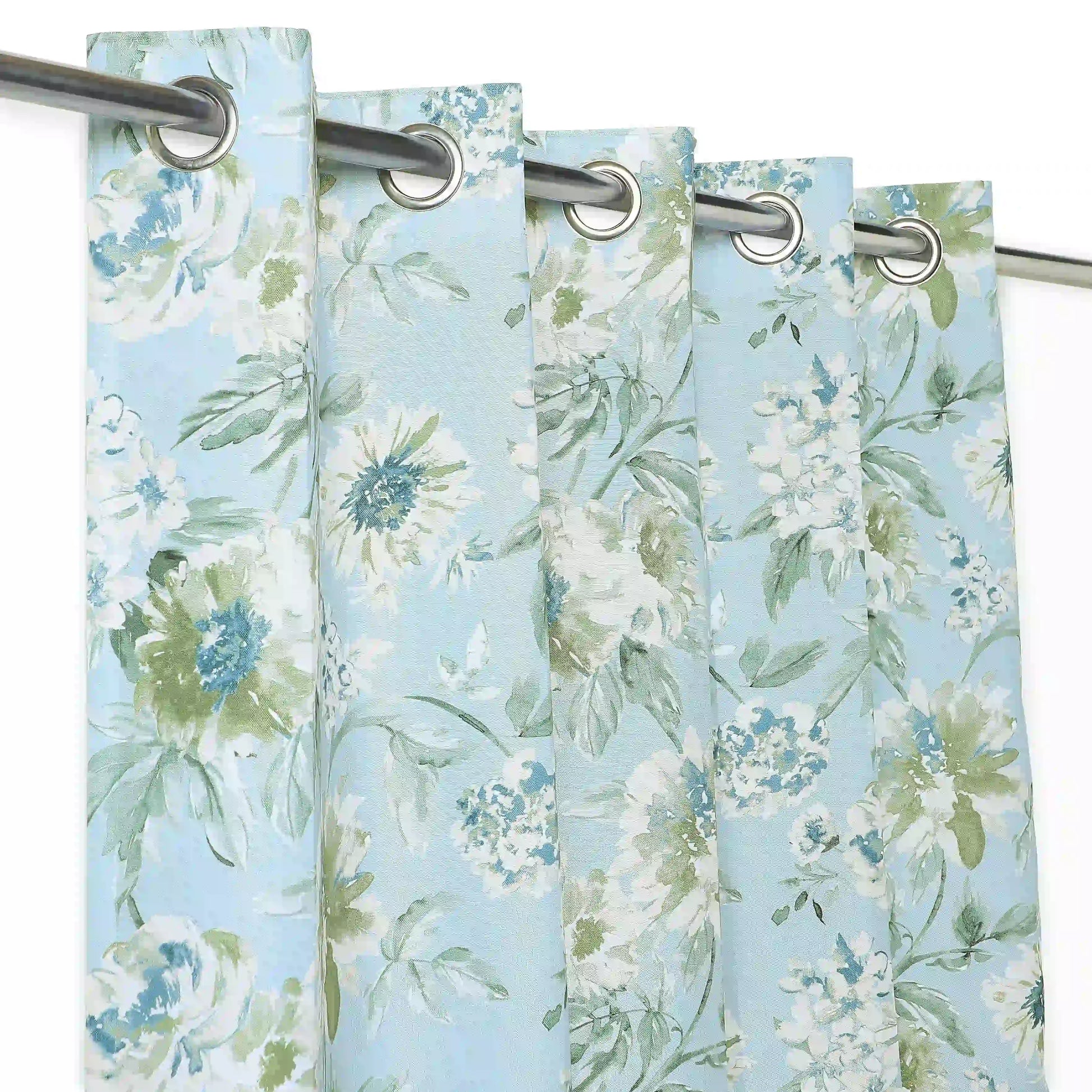 Chippa Lane Set Of 2 Printed Readymade Curtains | Floral Mist Floral Ocean / Door-XL (9ft X 4.4ft)