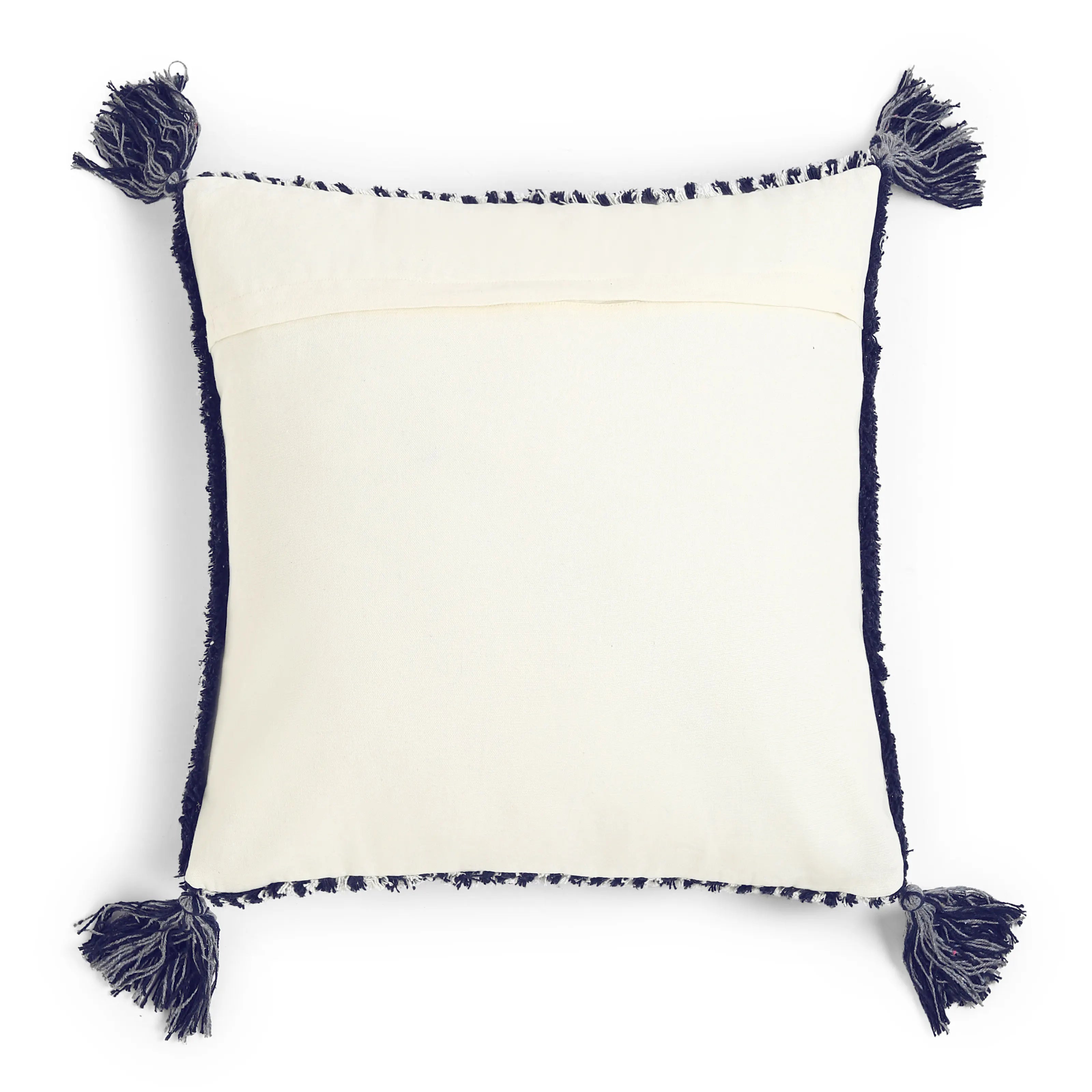 Vissencia 100% Cotton Knitted Cushion Cover | Triangle Nest Ash / Cushion Cover (41cm x 41cm)