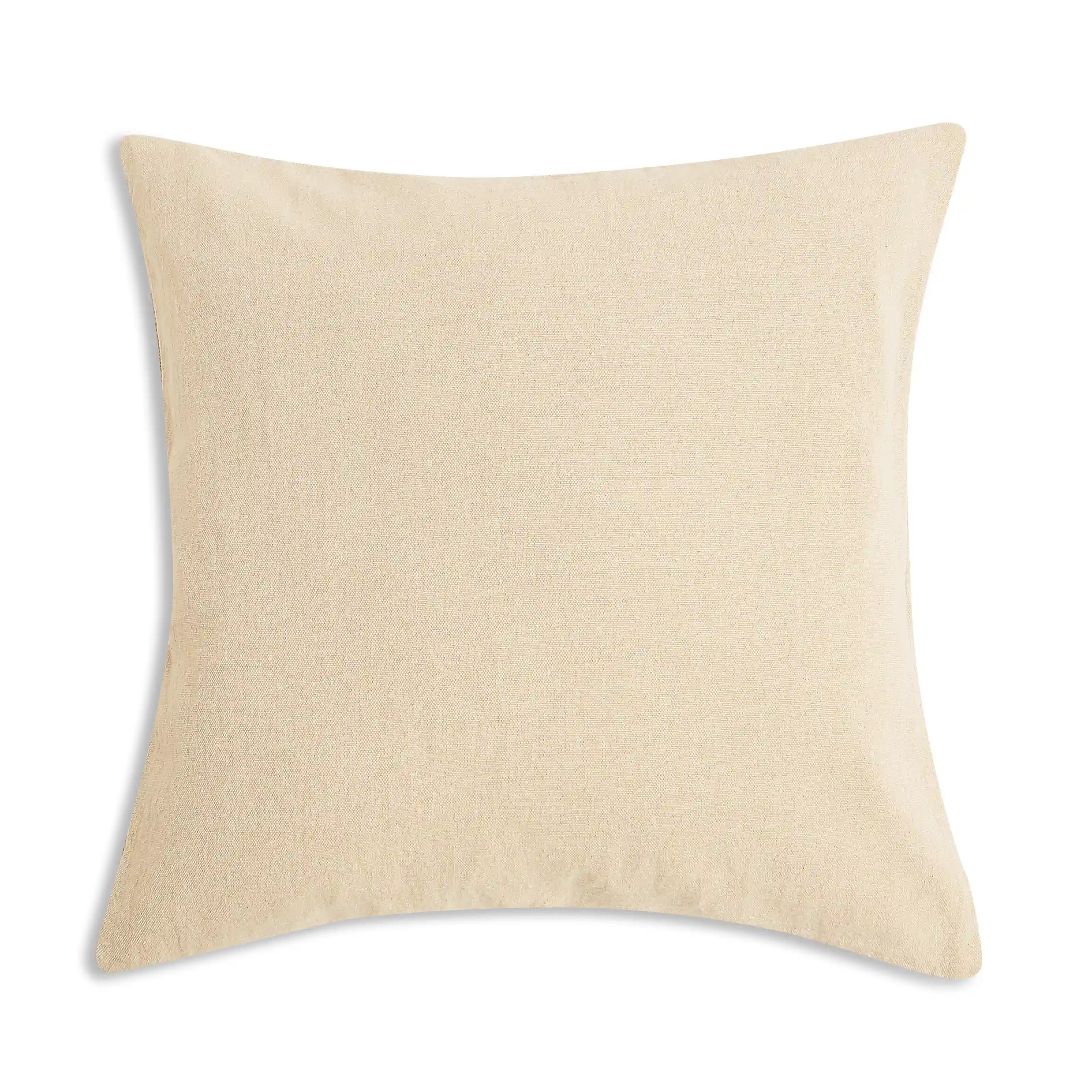 Espricia Embroidered Cushion Cover | Indian Heirloom Soft Ecru / Cushion Cover (41cm x 41cm)