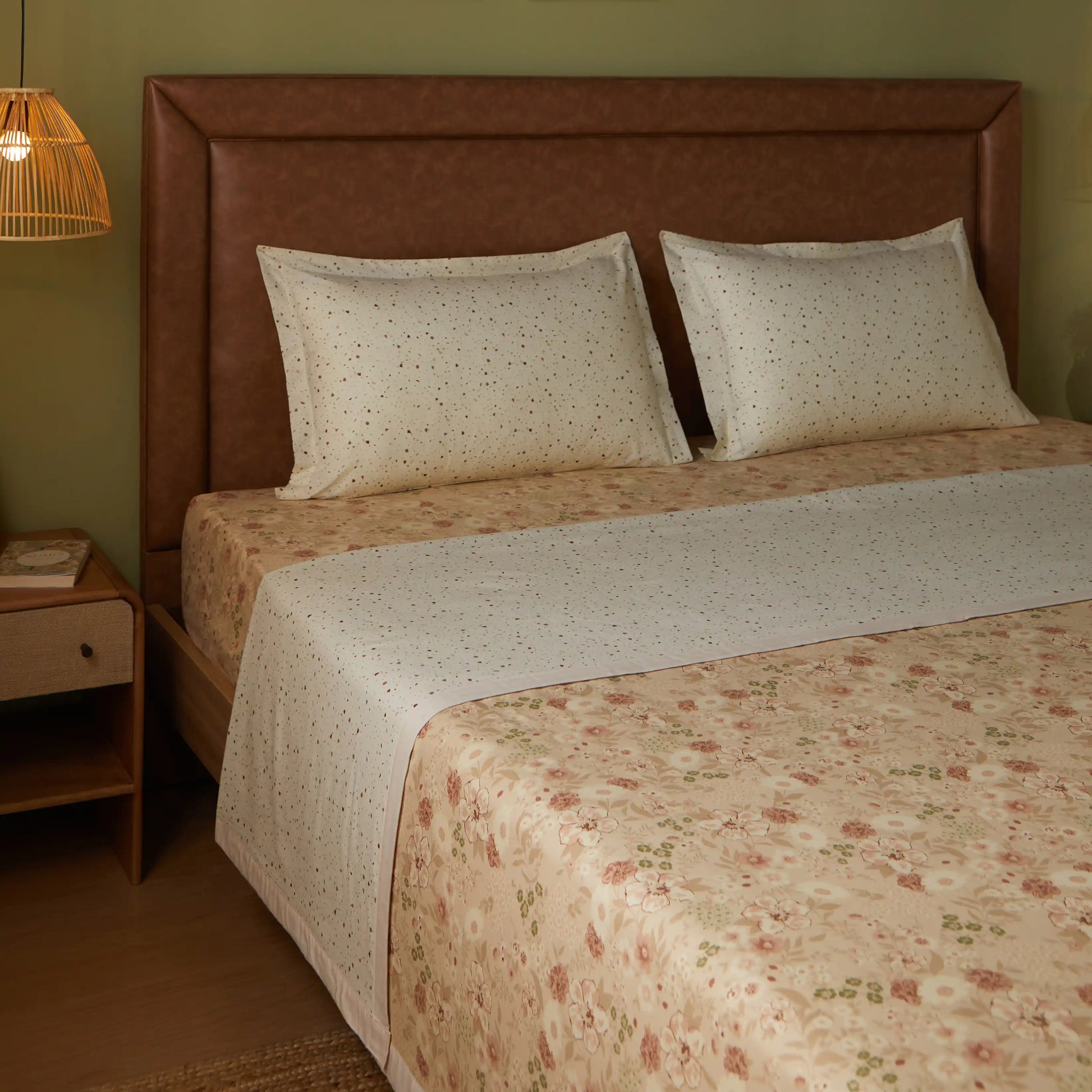 Mishella Printed Beige Dohar Beige / Double