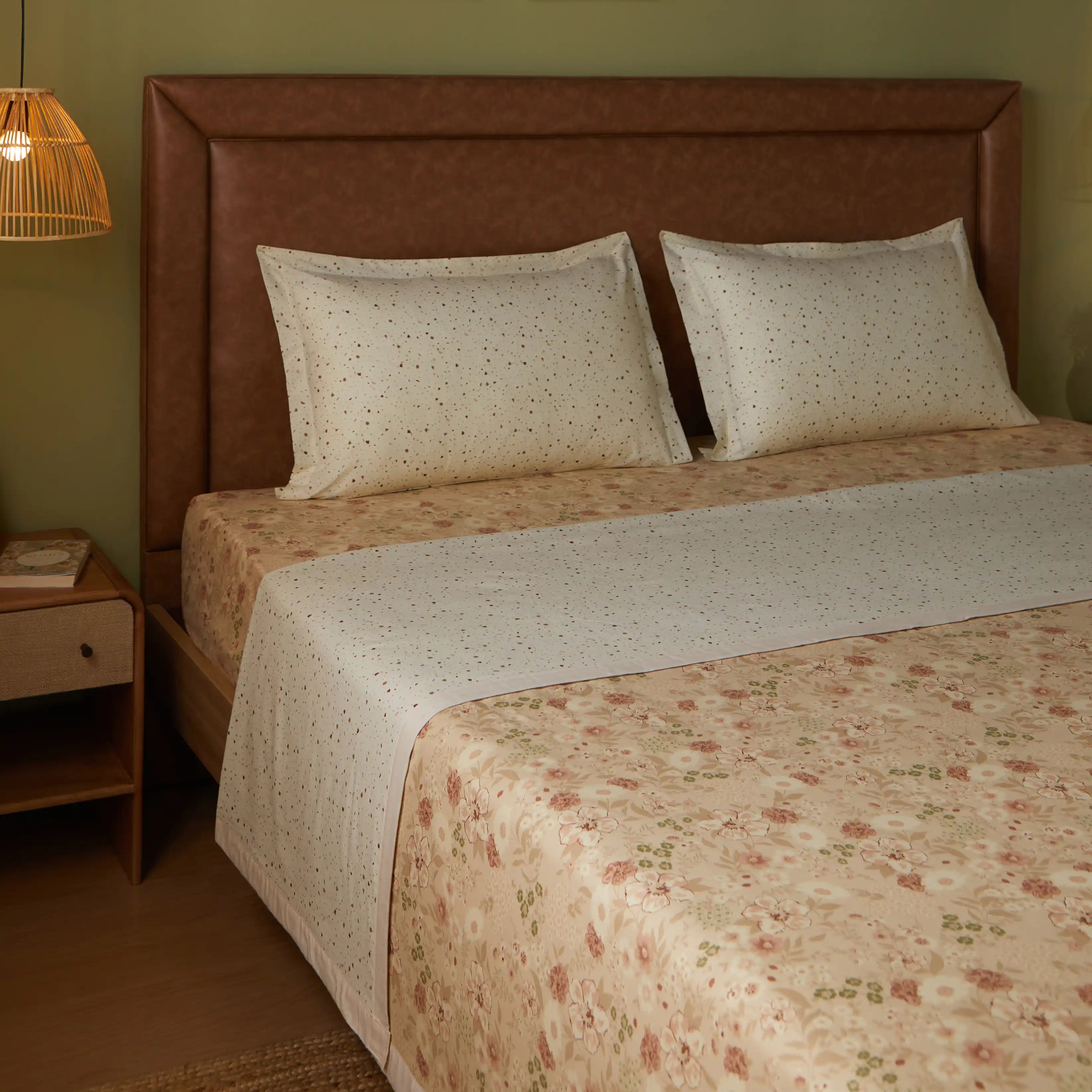 Mishella Printed Beige Dohar Beige / Double