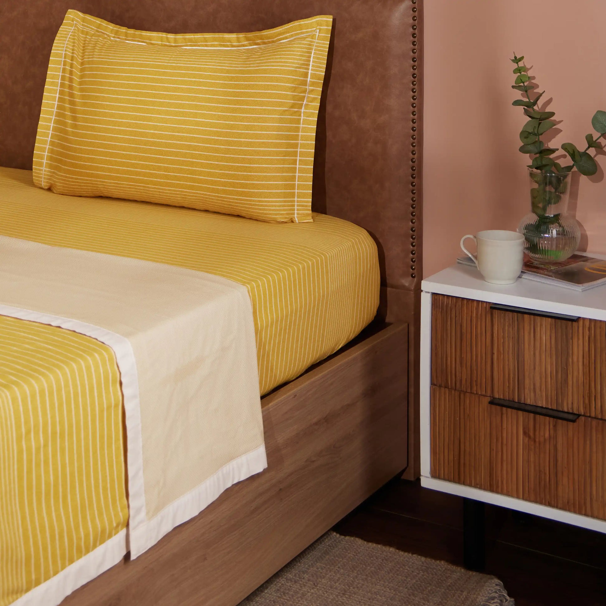 Threadscapes Printed Dohar-Mustard Mustard / Single