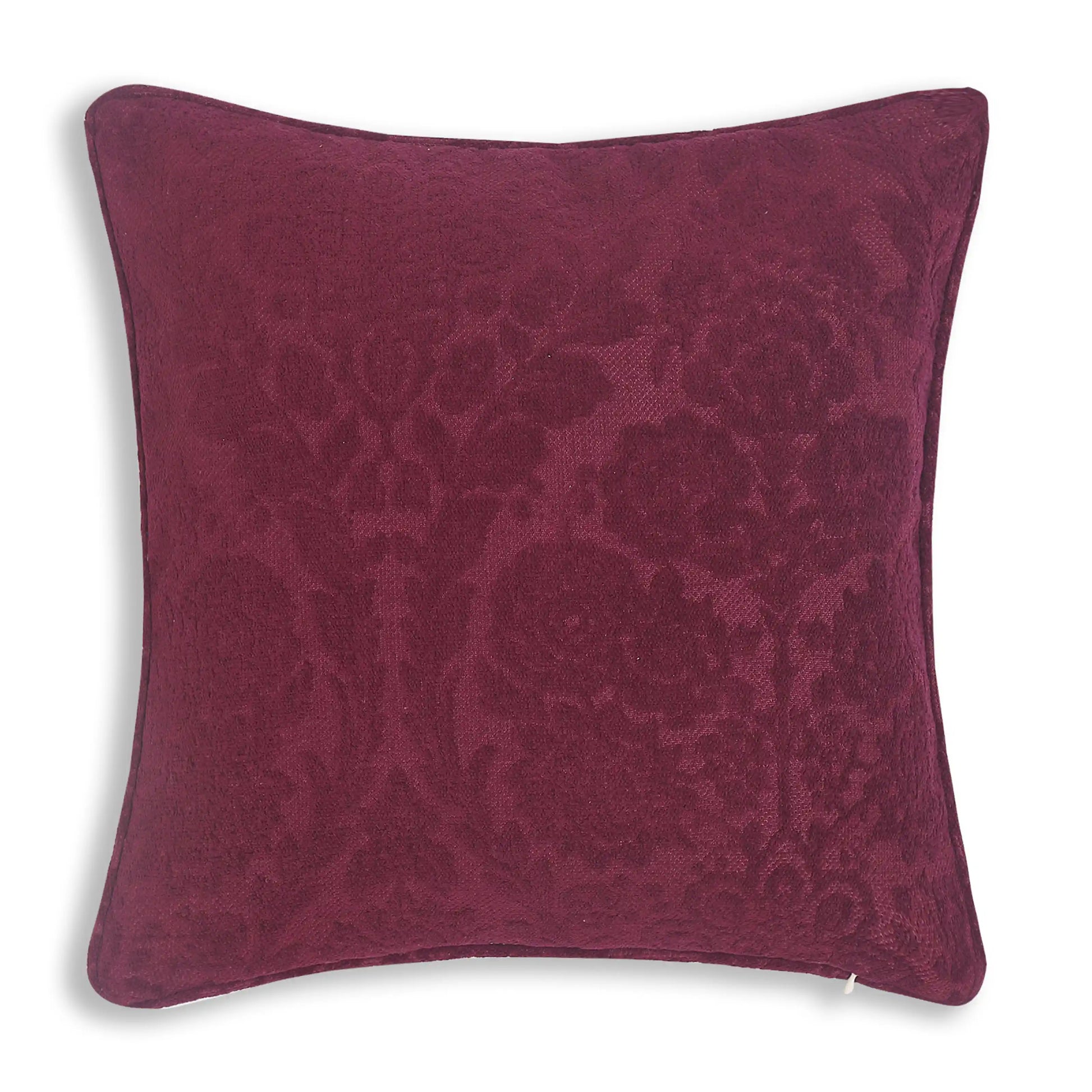 Espricia Woven Cushion Cover | Floral Shadow Wine / Cushion Cover (51cm x 51cm)