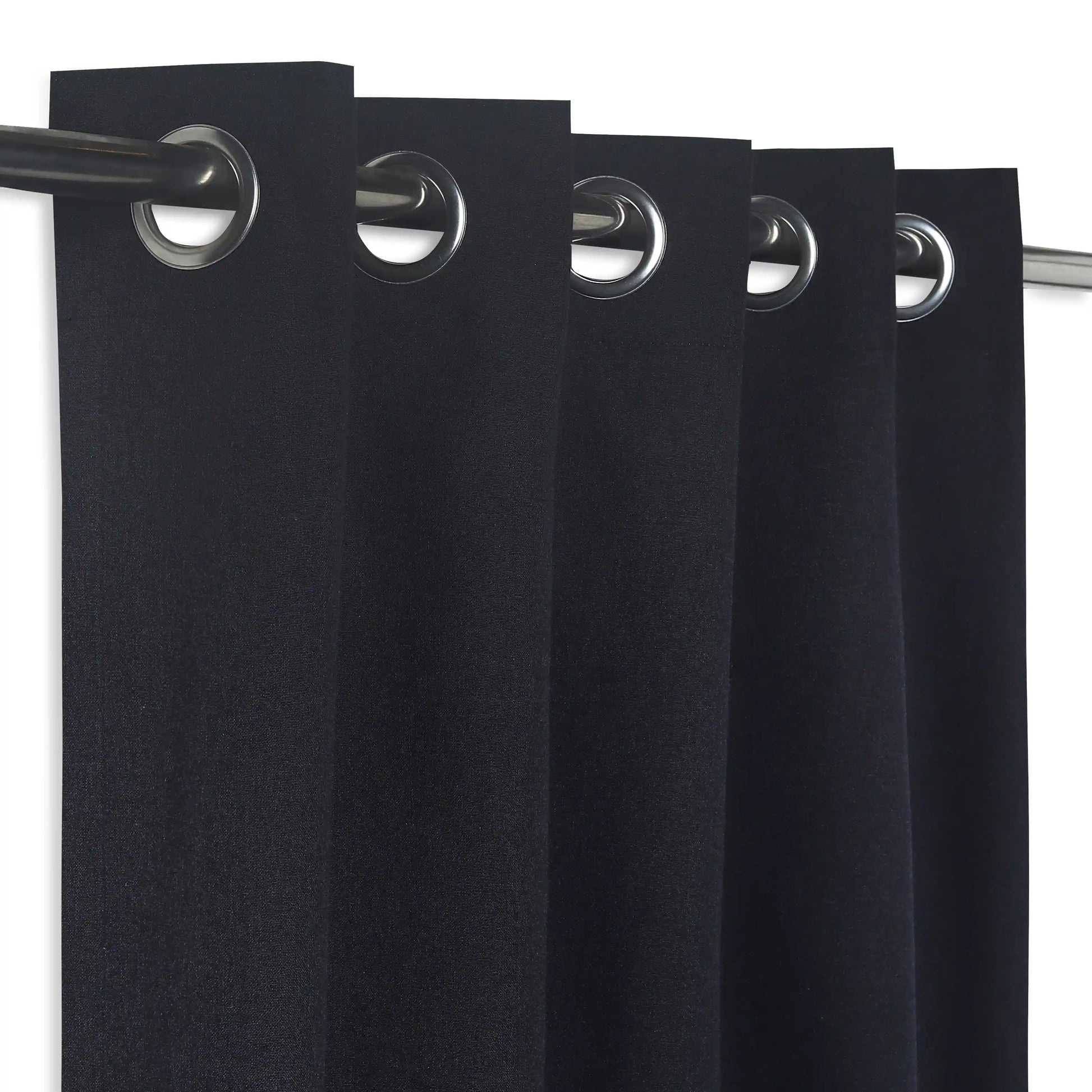 Pelushe Set Of 2 100% Cotton Solid Readymade Curtains | Everyday Hues Black Beauty / Door-XL (9ft X 4.4ft)