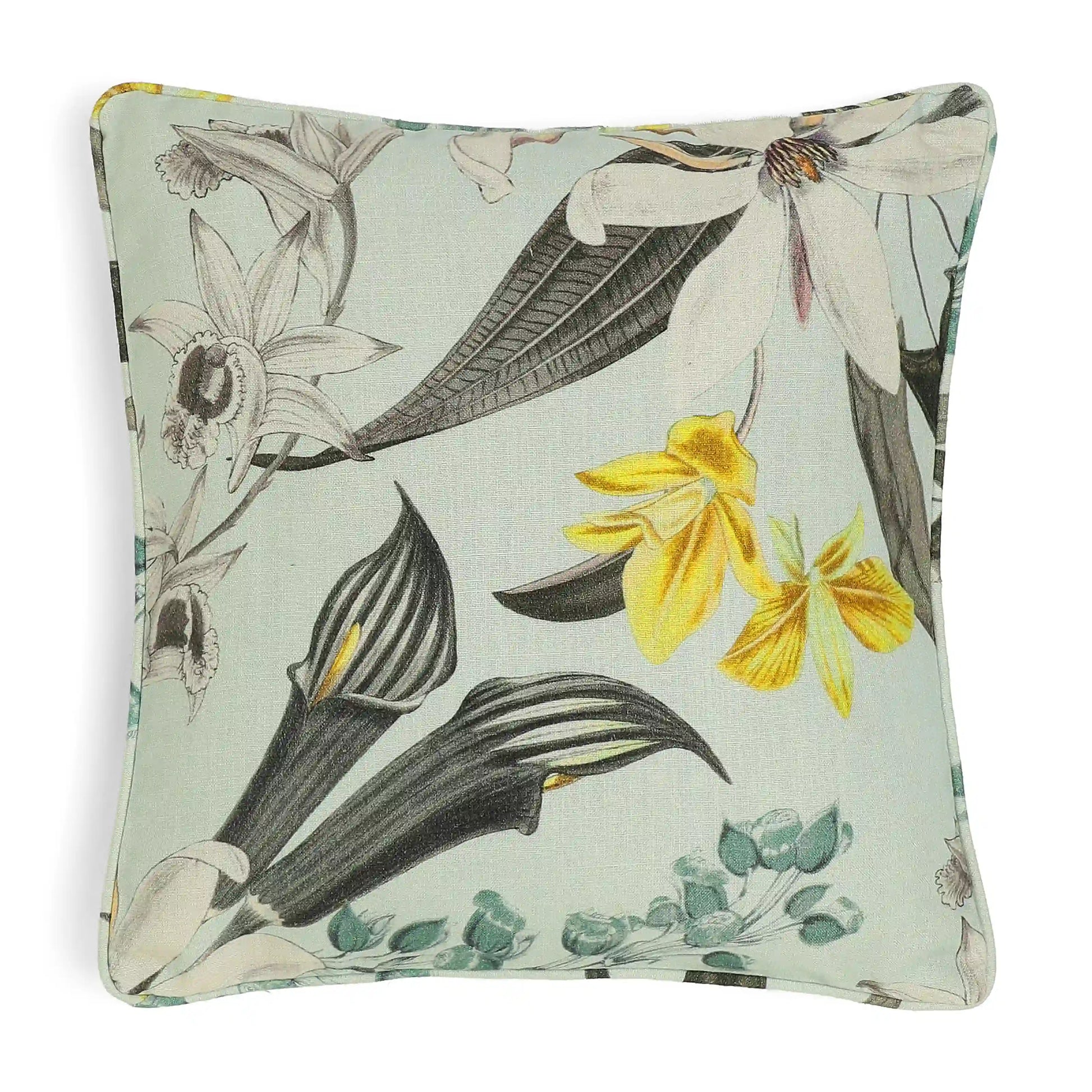 Espricia Printed Cushion Cover | Botanic Hues Sea Glass / Cushion Cover (51cm x 51cm)