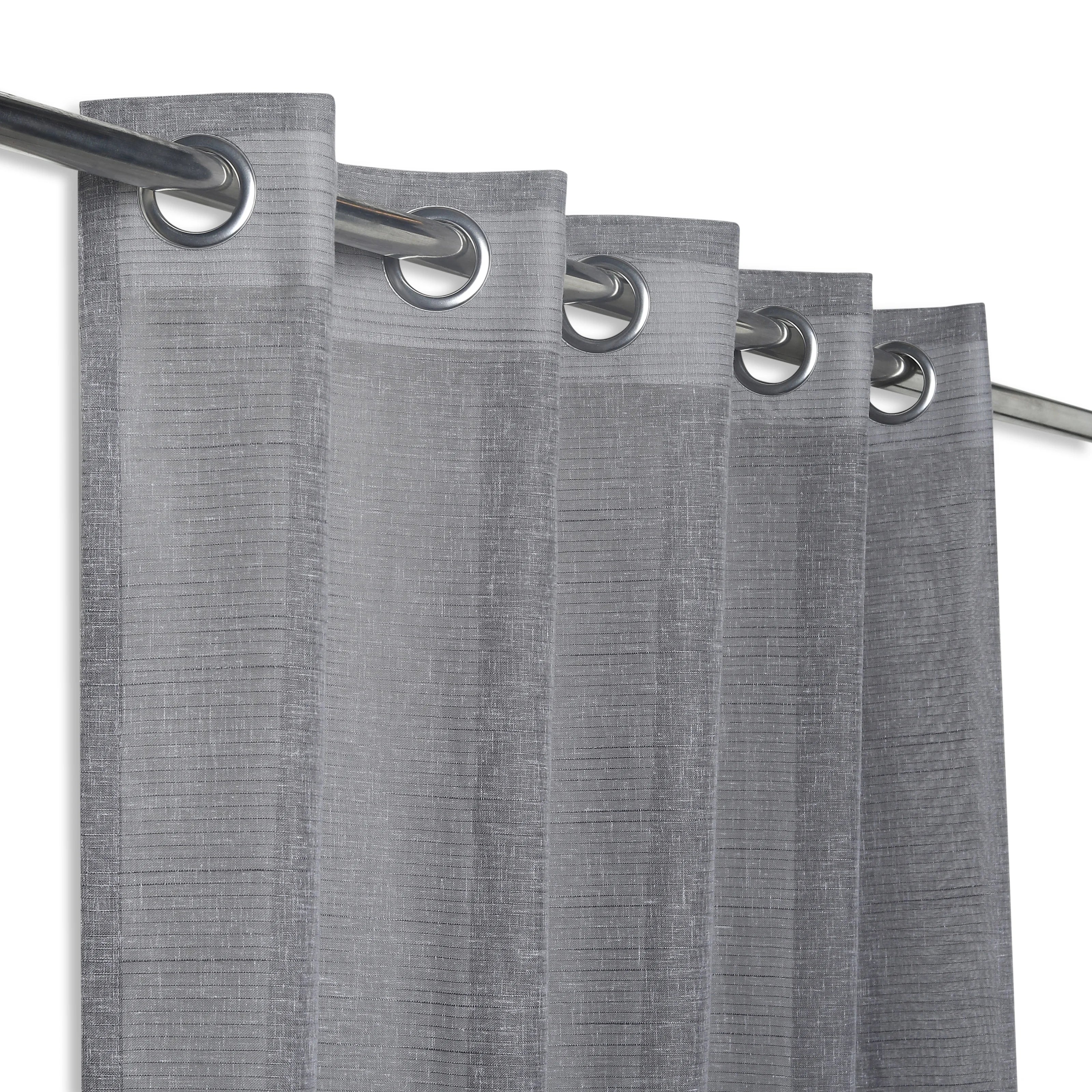 Velina Set Of 2 Sheer Readymade Curtains | 
Tinted Hues Slate / Door (7ft X 4.4ft)