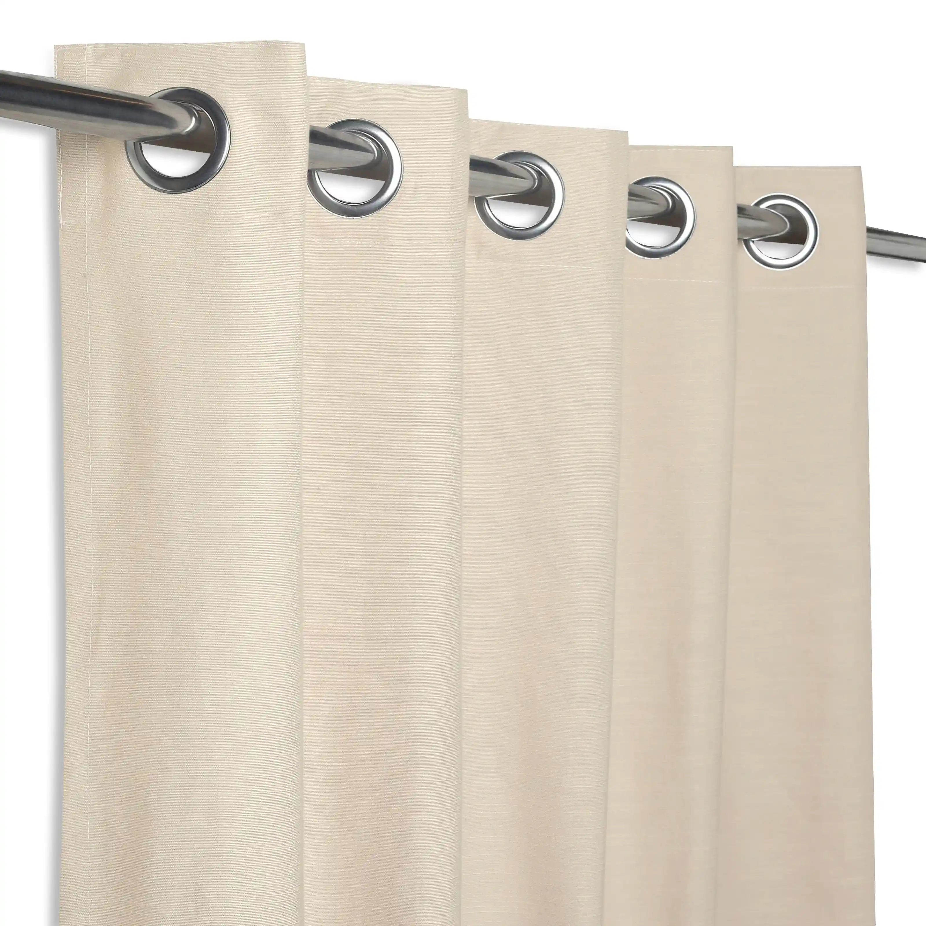 Paleto Set Of 2 Solid Readymade Curtains | Earthen Textures Linen Breeze / Door (7ft X 4.4ft)