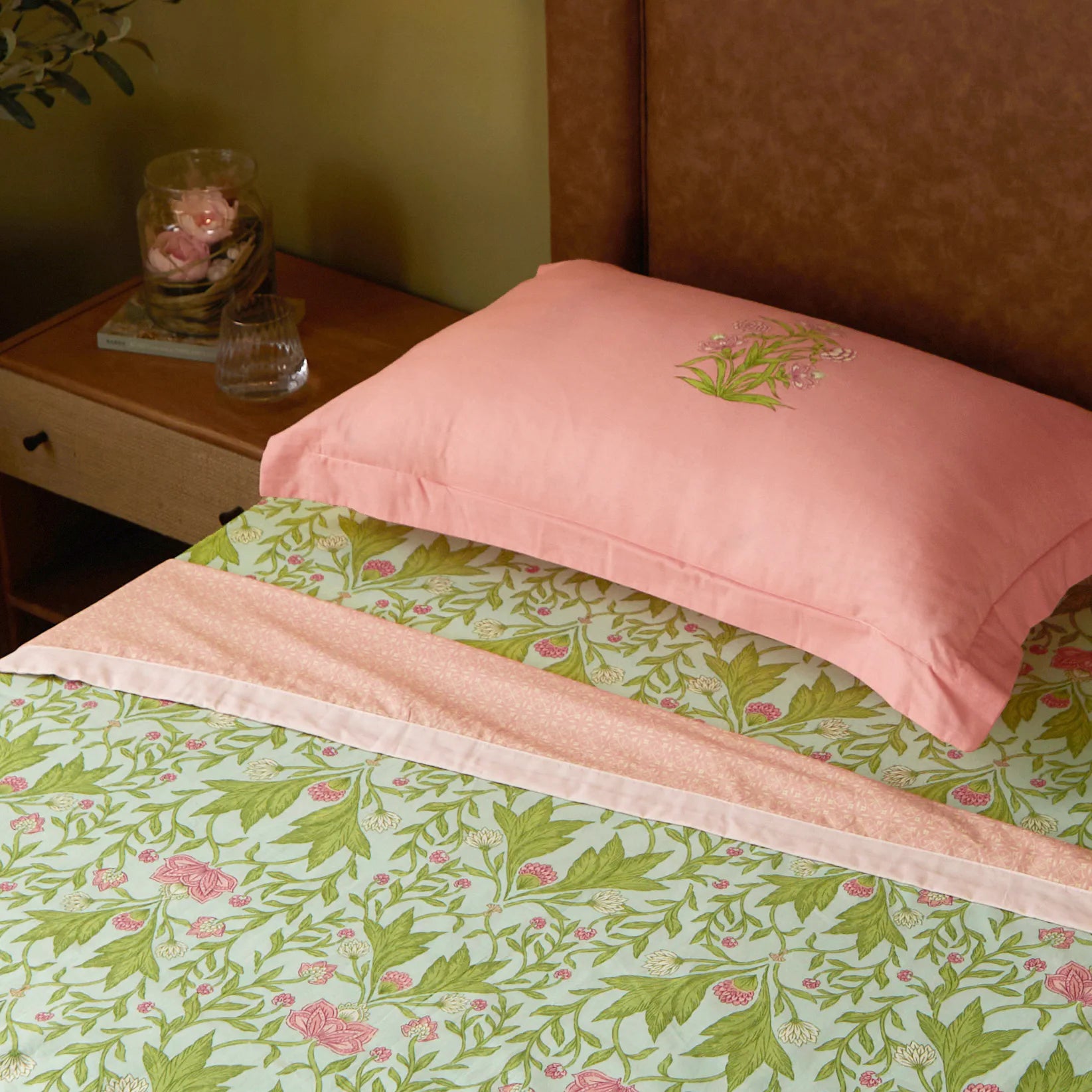 Chippa Lane | Contemporary Indian Print Design Reversible Dohar with Super Soft Flannel Layering-Sage Mint Sage Mint / Single