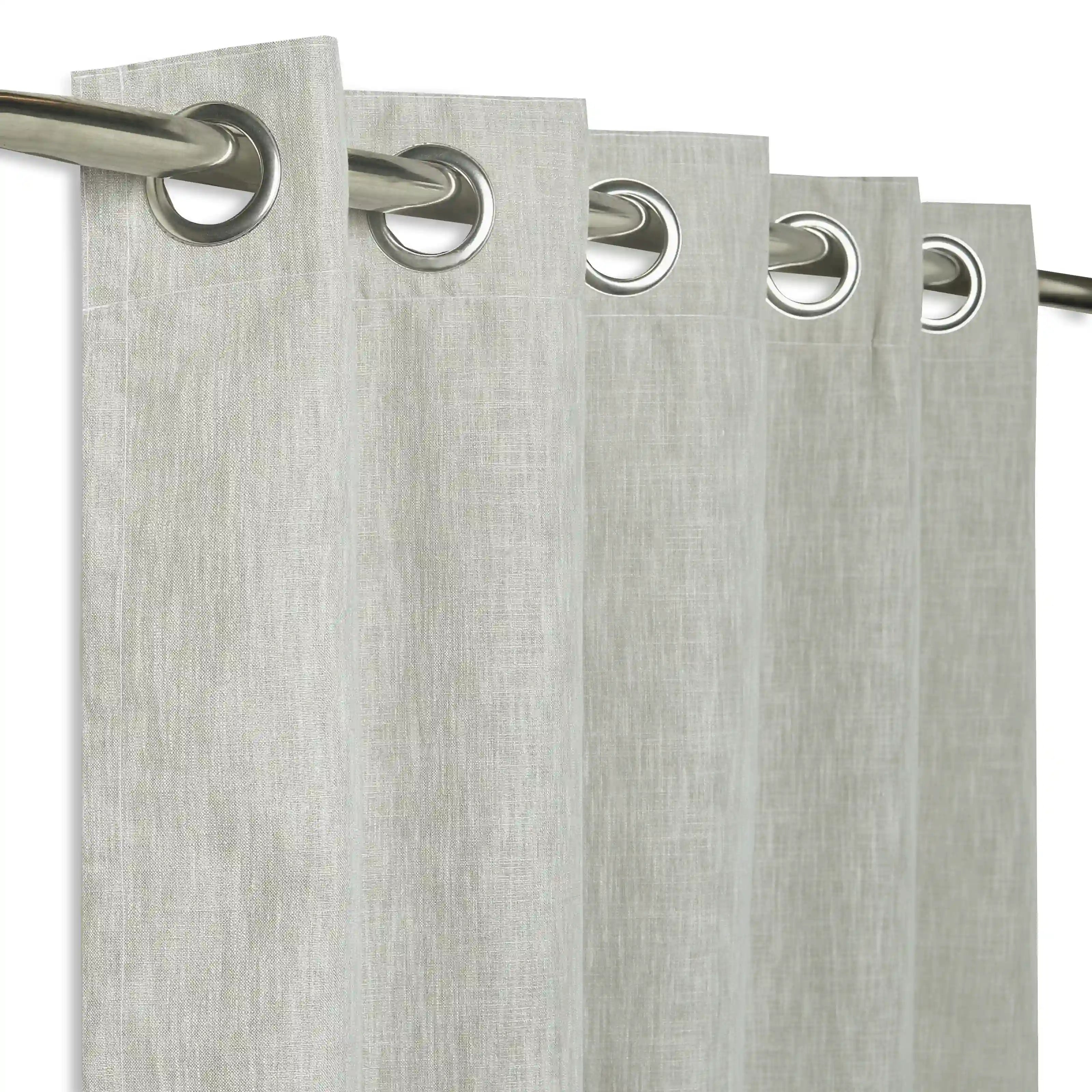 Paleto Set Of 2 Solid Readymade Curtains | Monochrome Play Fossil / Door (7ft X 4.4ft)