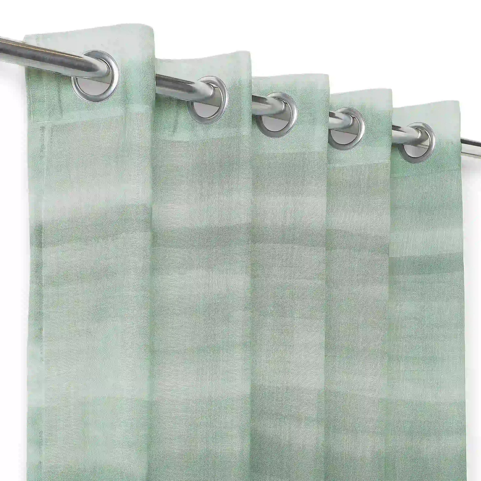 Meriga Set Of 2 Sheer Readymade Curtains | 
Ethereal Waves Jade / Window (5ft X 4.4ft)