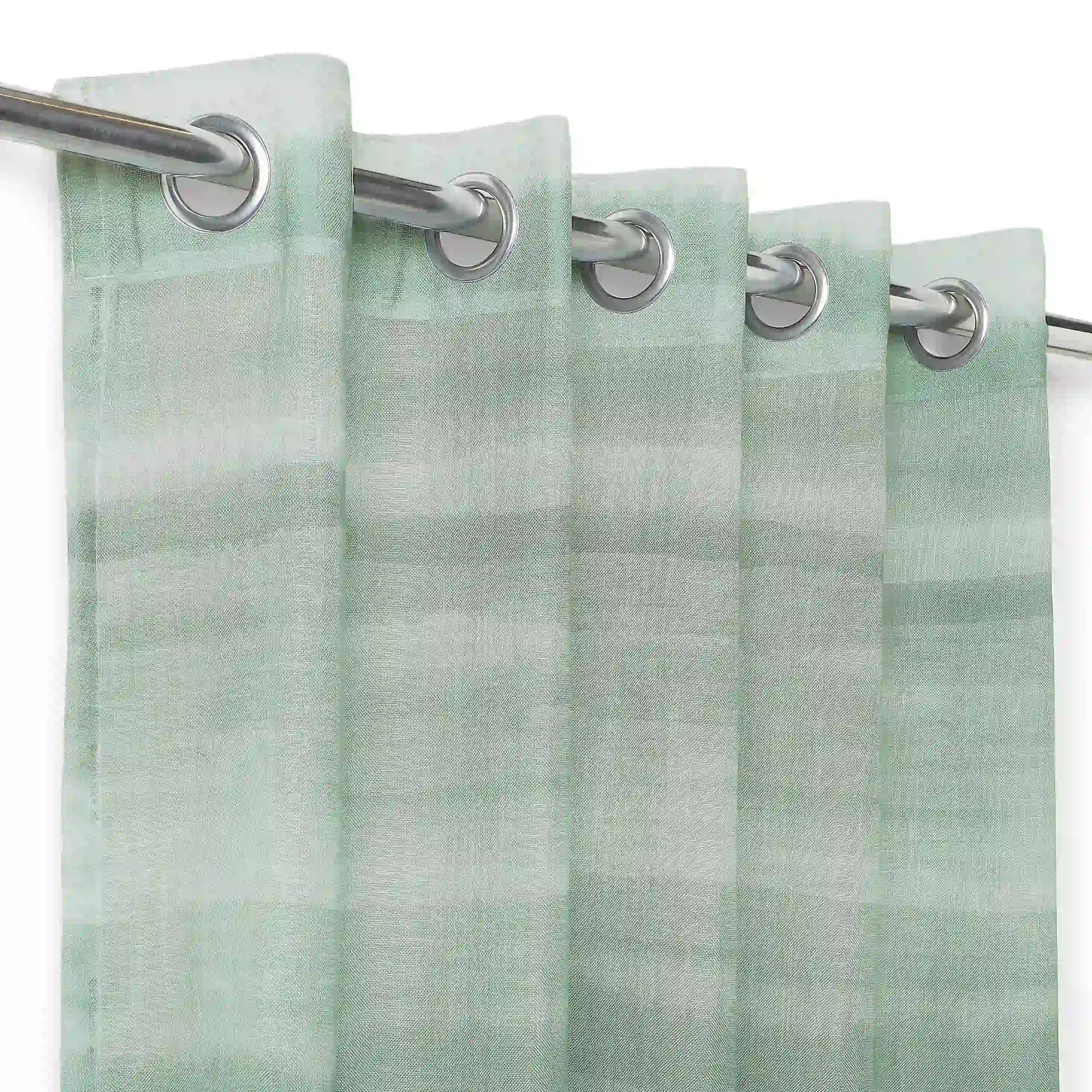 Meriga Set Of 2 Sheer Readymade Curtains | 
Ethereal Waves Jade / Window (5ft X 4.4ft)
