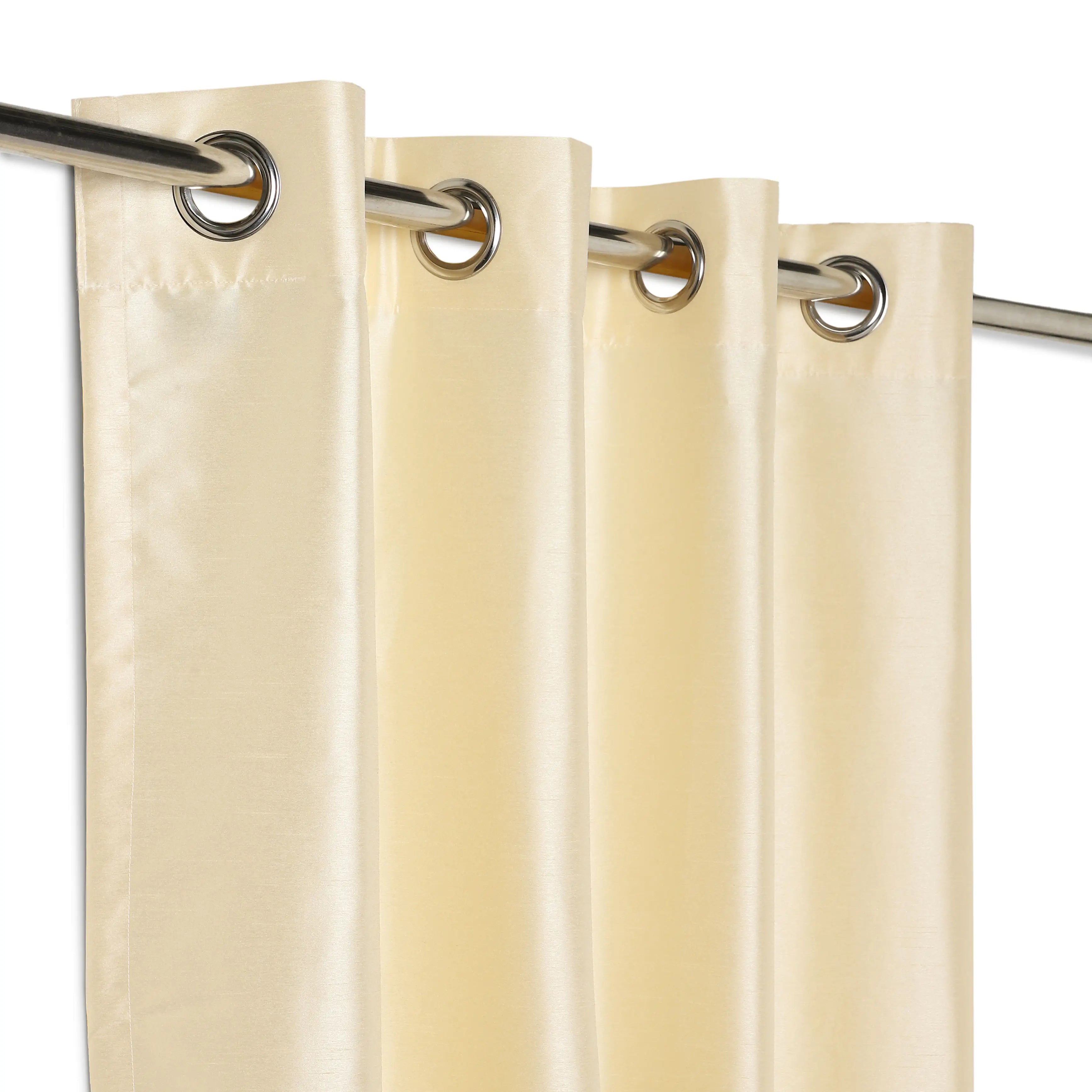 Paleto Set Of 2 Solid Readymade Curtains | Pure Hues Sandstone / Door (4.25ft X 7.22ft)