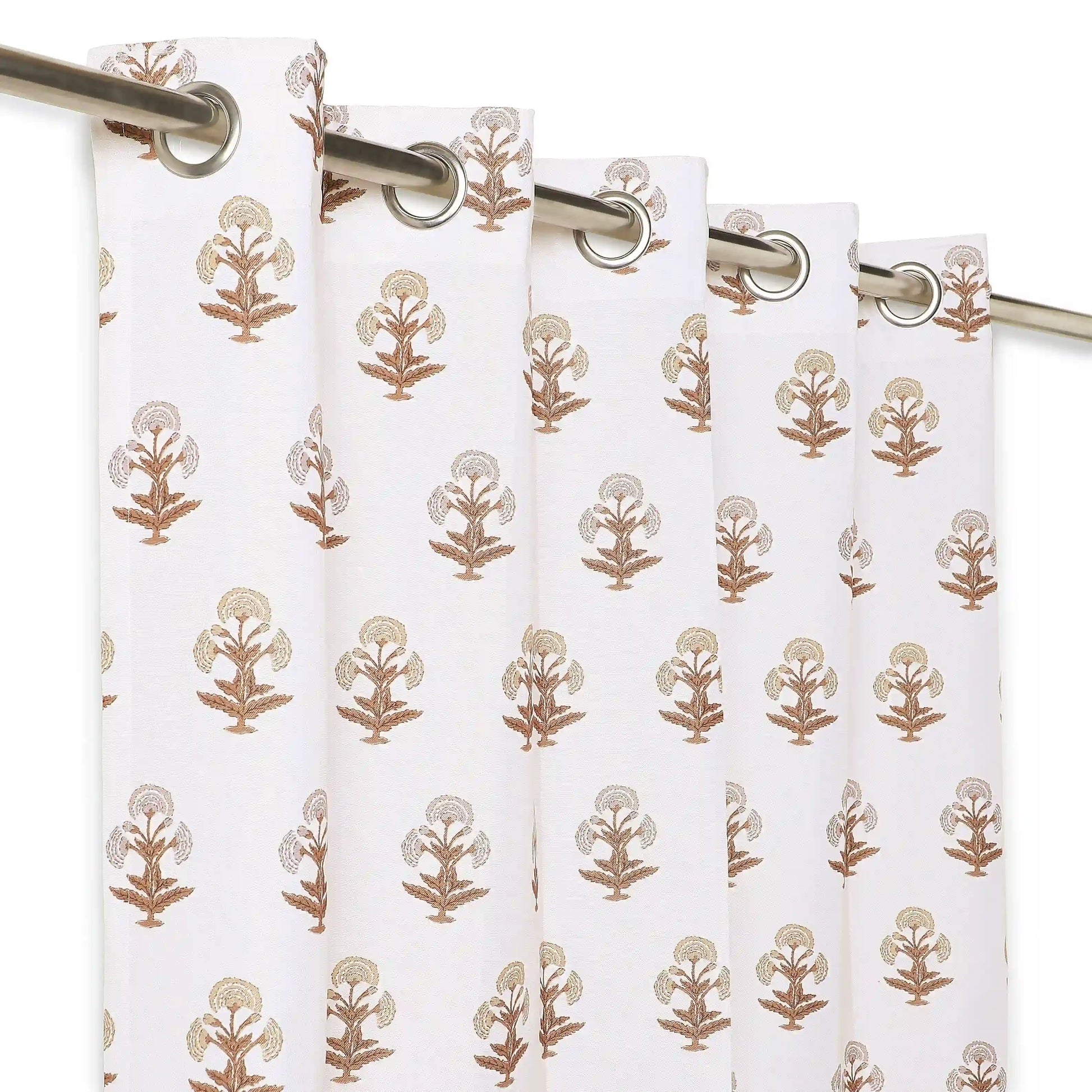 Chippa Lane Set Of 2 Printed Readymade Curtains | 
Jaipur Echo Biscotti / Door-XL (9ft X 4.4ft)