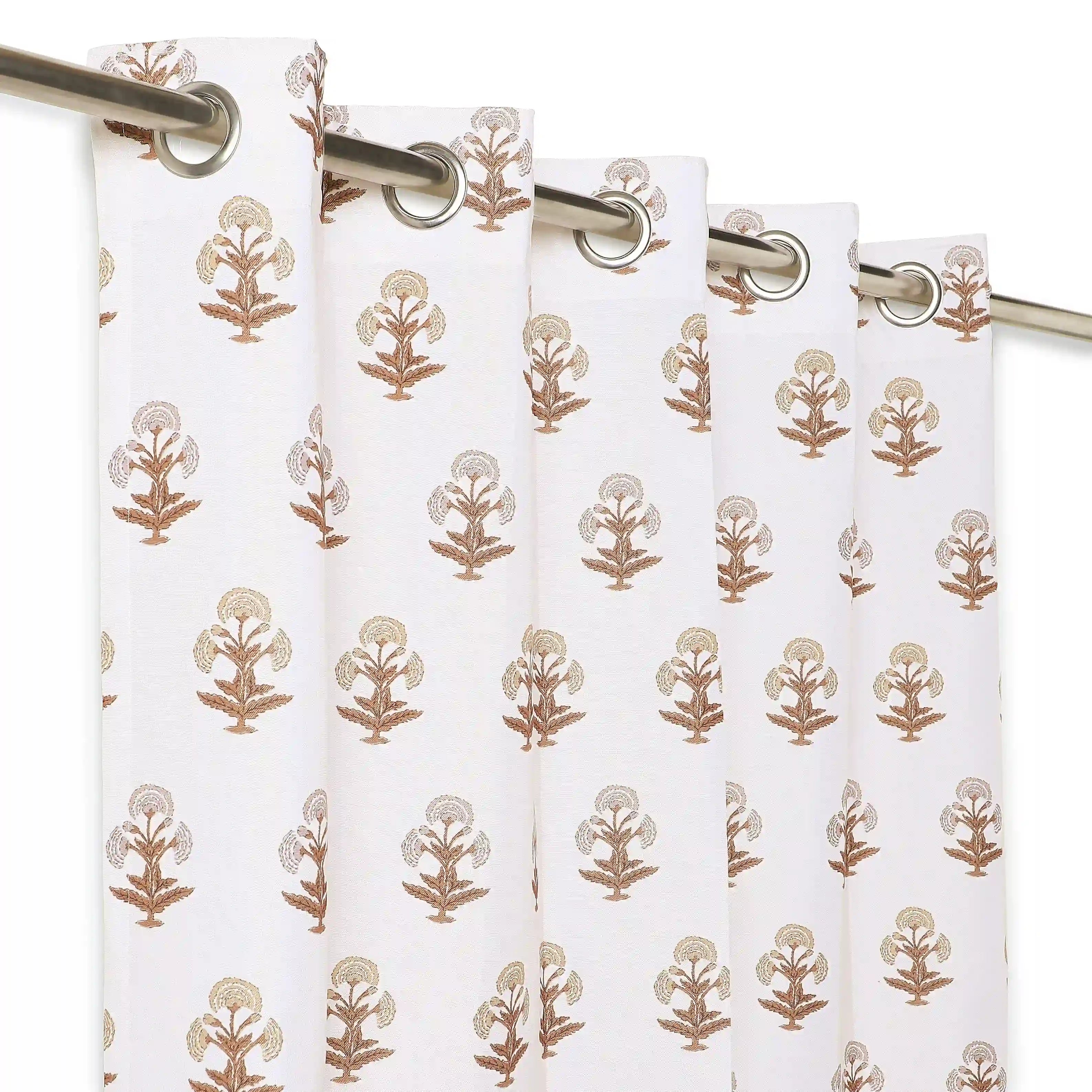 Chippa Lane Set Of 2 Printed Readymade Curtains | 
Jaipur Echo Biscotti / Door-XL (9ft X 4.4ft)