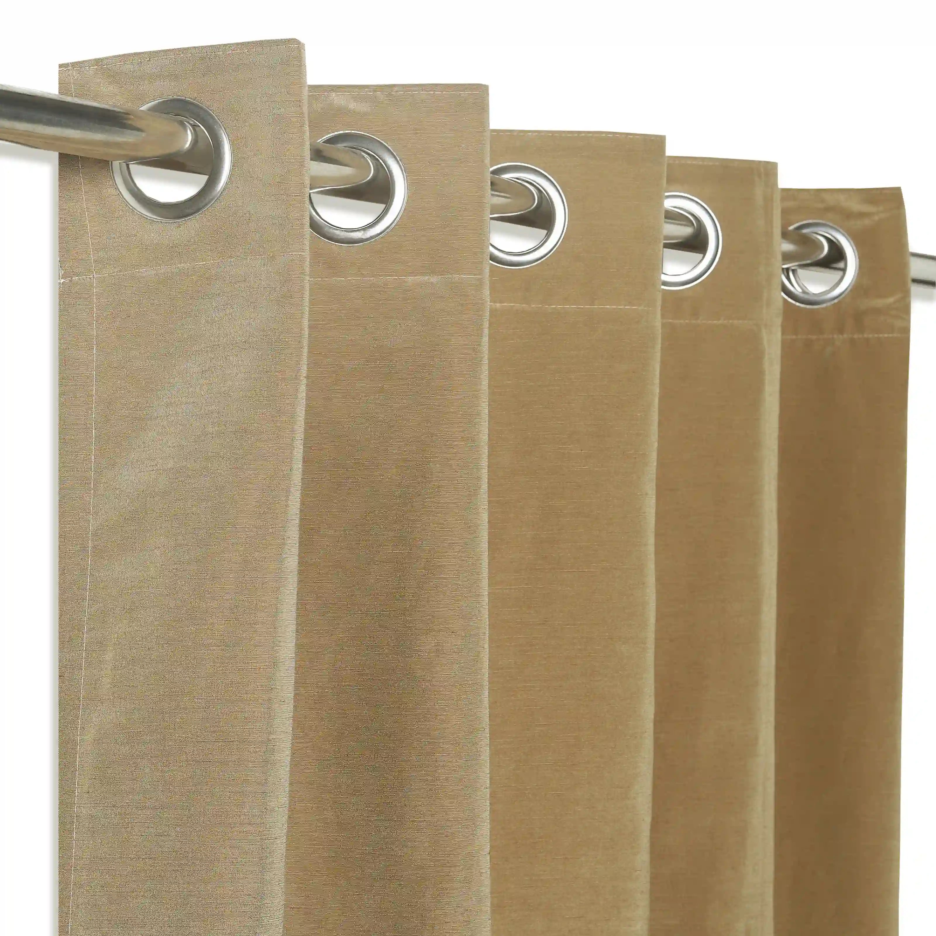 Paleto Set Of 2 Solid Readymade Curtains | Hue Harmony Sandcastle / Door (7ft X 4.4ft)