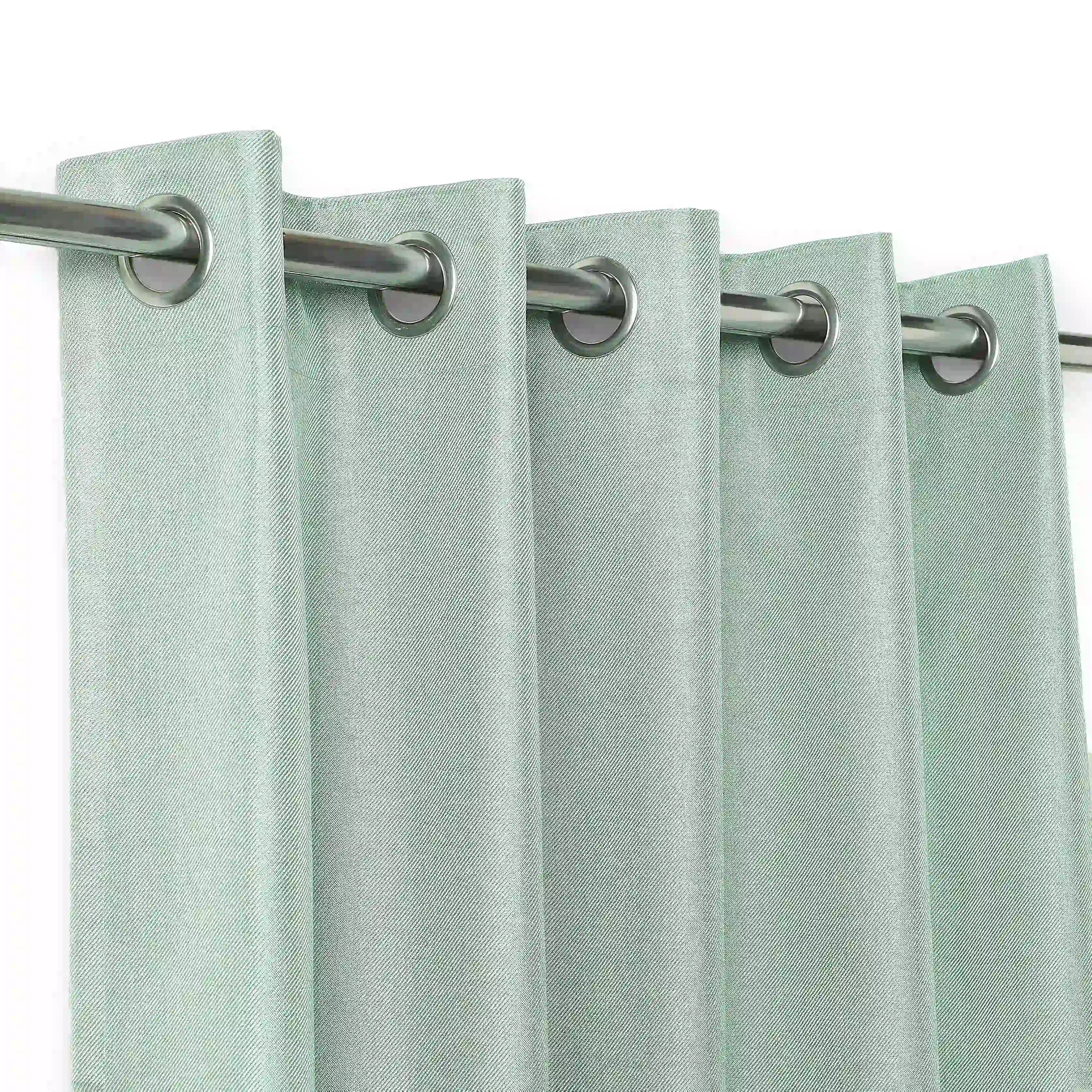 Paleto Set Of 2 Solid Readymade Curtains | Muted Moments Mist / Door (7ft X 4.4ft)