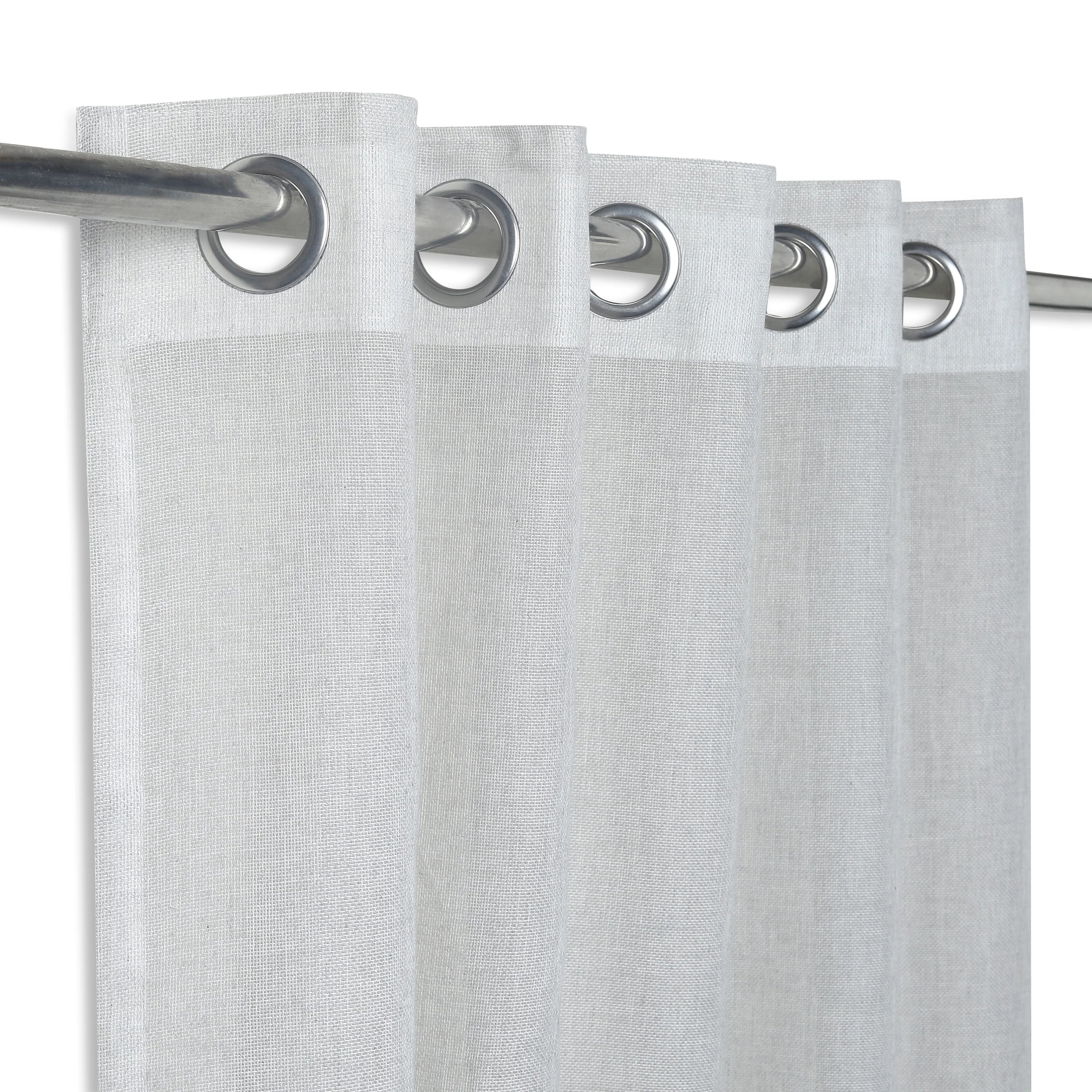 Velina Set Of 2 Sheer Readymade Curtains | 
Sand & Shadow Silver / Door-XL (9ft X 4.4ft)