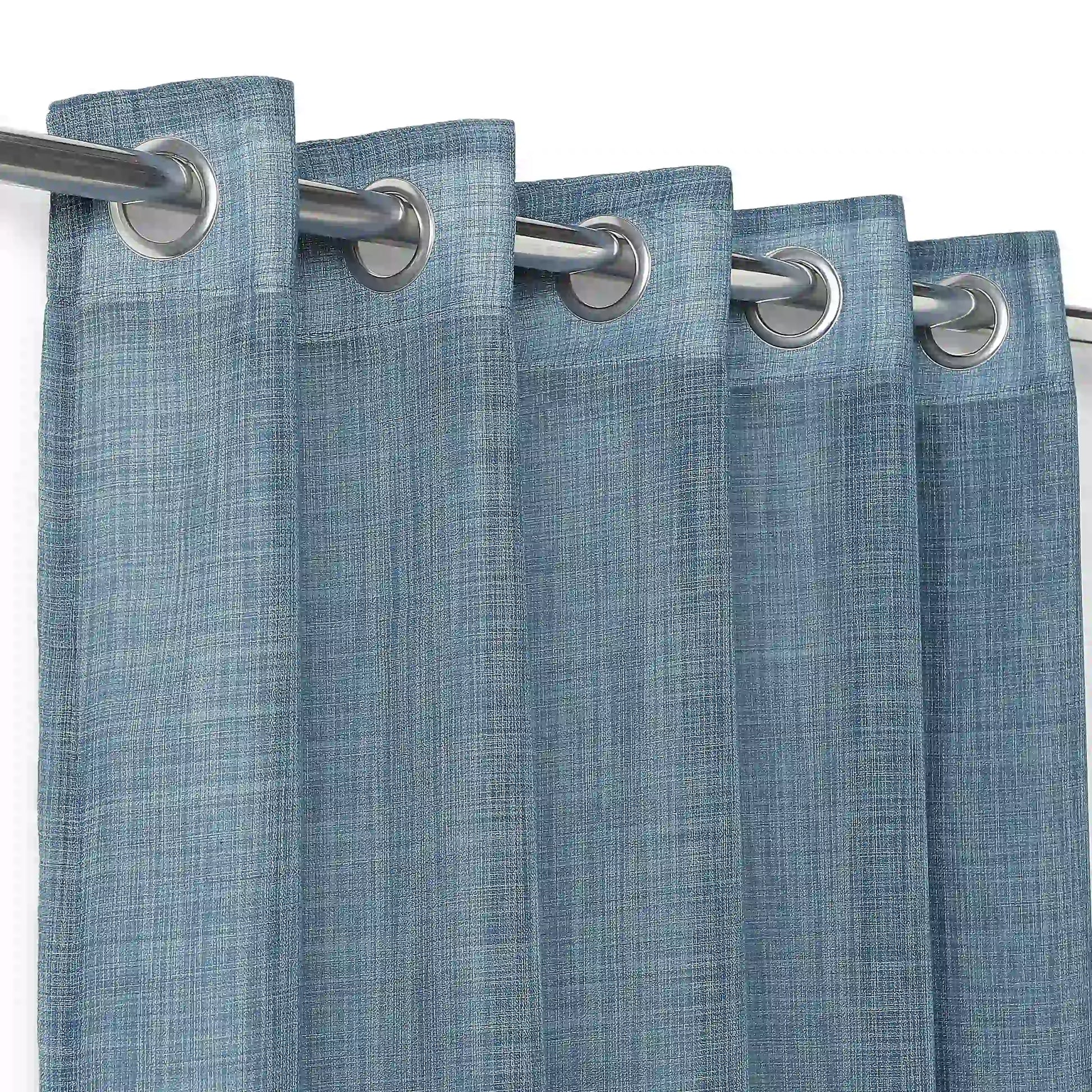 Velina Set Of 2 Sheer Readymade Curtains | 
Earthbound Denim / Window (5ft X 4.4ft)