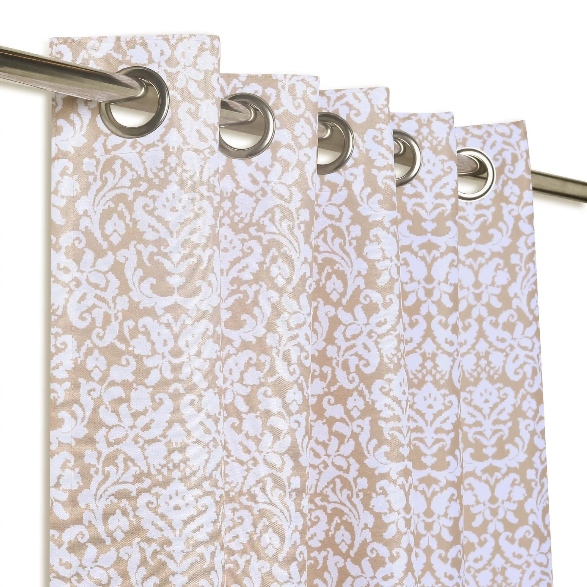 Chippa Lane Set Of 2 Printed Readymade Curtains | 
Loom Legacy Taupe / Window (5ft X 4.4ft)