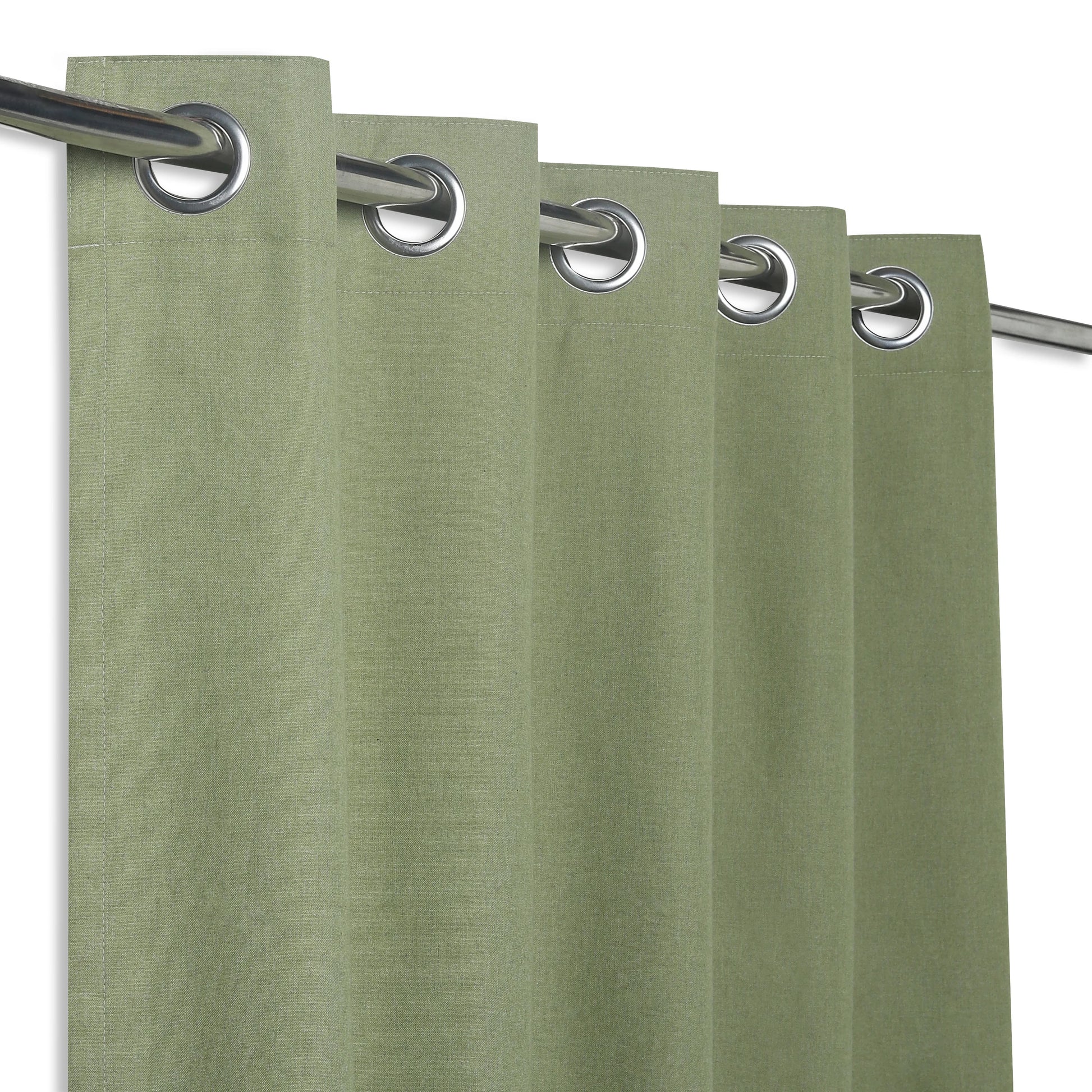 Pelushe Set Of 2 100% Cotton Solid Readymade Curtains | Everyday Hues Soft Moss / Door (7ft X 4.4ft)