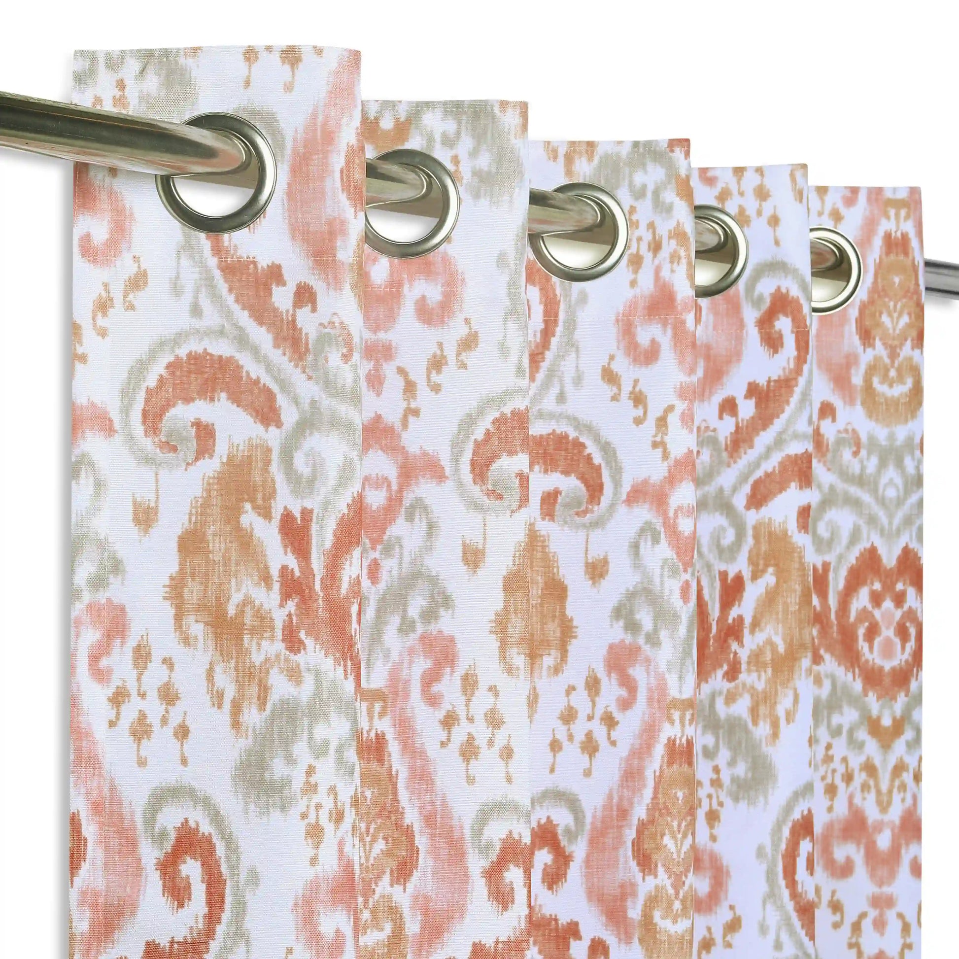 Chippa Lane Set Of 2 Printed Readymade Curtains | 
Timeless Tradition Sunset Coral / Window (5ft X 4.4ft)