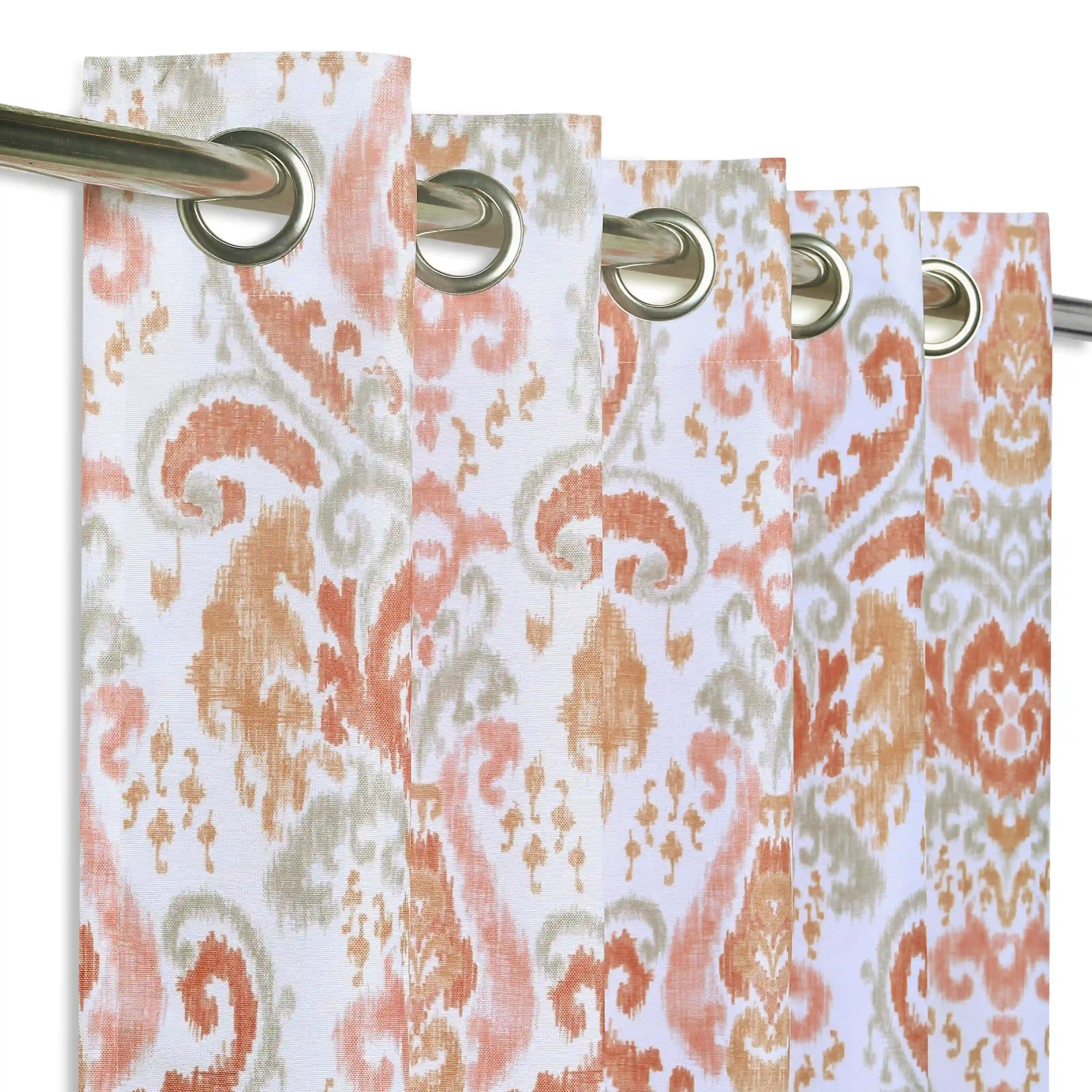 Chippa Lane Set Of 2 Printed Readymade Curtains | 
Timeless Tradition Sunset Coral / Window (5ft X 4.4ft)