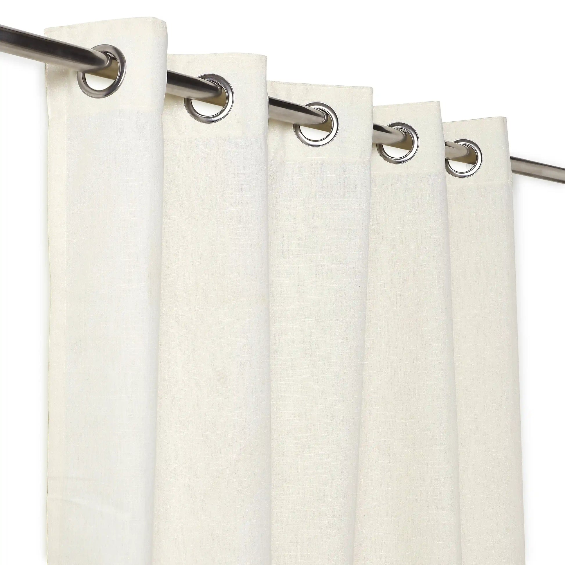 Paleto Set Of 2 Solid Readymade Curtains | Monsoon Hues Ivory / Door-XL (9ft X 4.4ft)