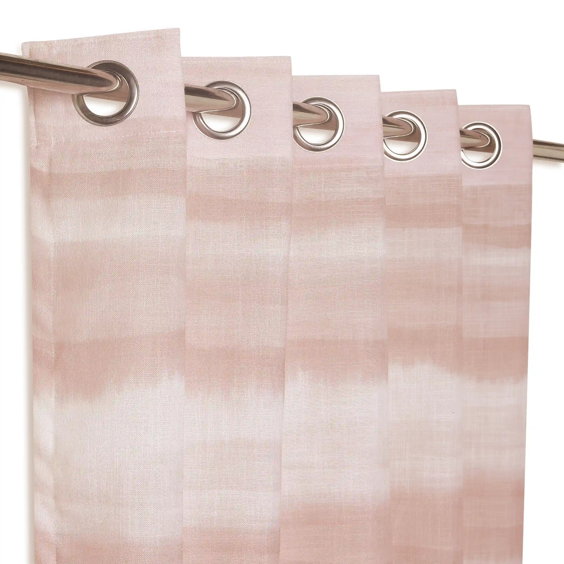 Meriga Set Of 2 Sheer Readymade Curtains | 
Ethereal Waves Rosewine / Window (5ft X 4.4ft)