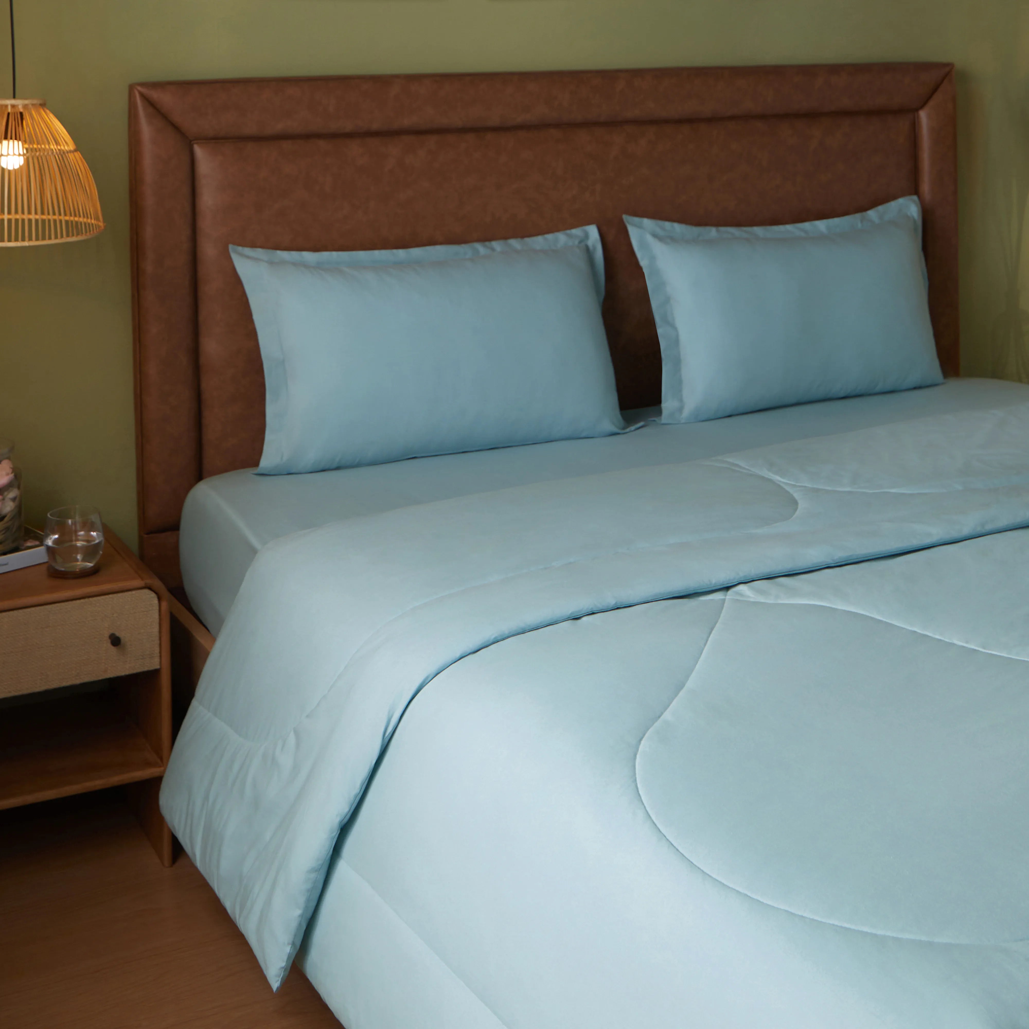 Paleto | Everyday Hues Cotton Solid Dyed 120GSM Comforter-Blue Sky Blue Sky / Double