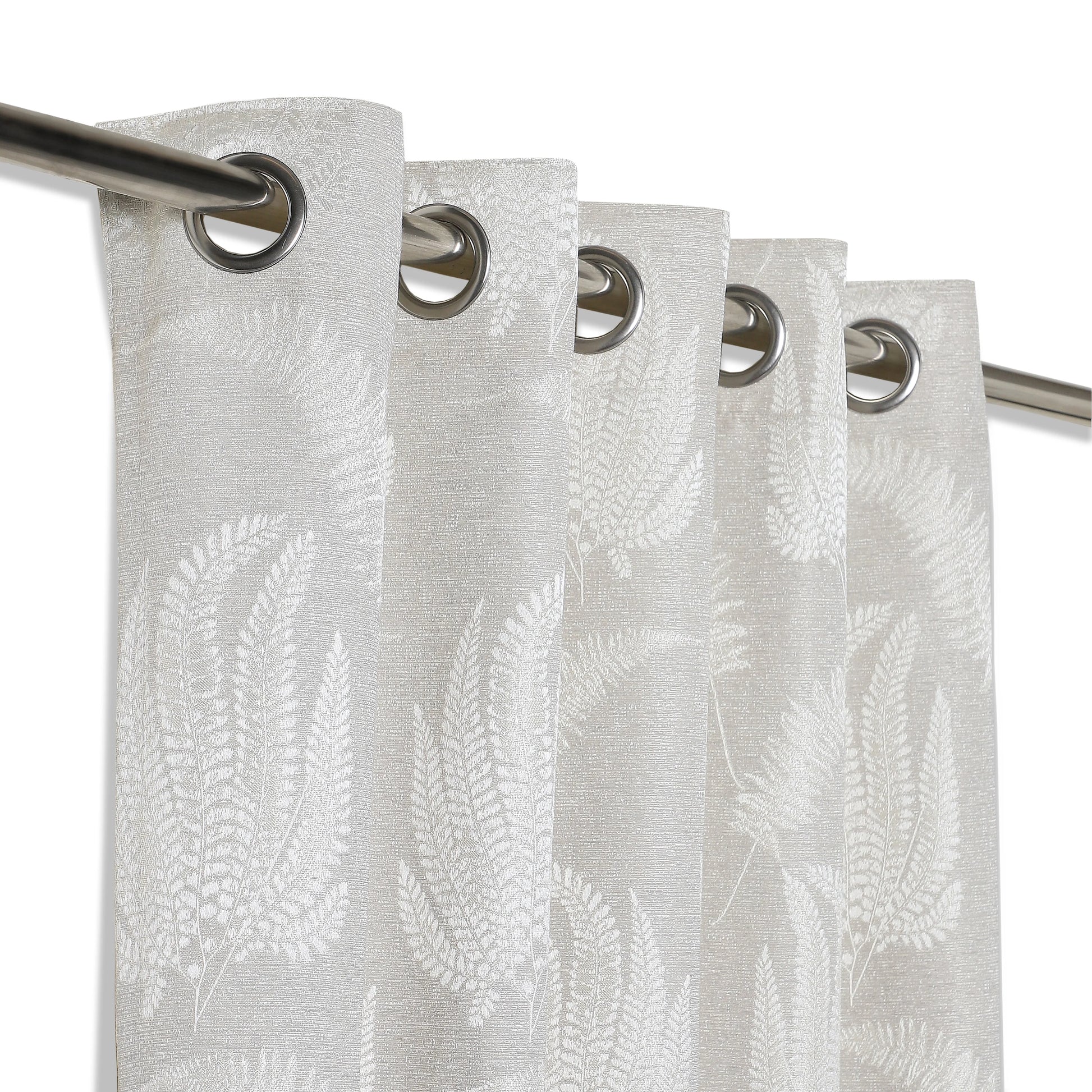De Jacquard - Classic Set Of 2 Jacquard Readymade Curtains | Tropical Whisper Soft Fawn / Door-XL (9ft X 4.4ft)