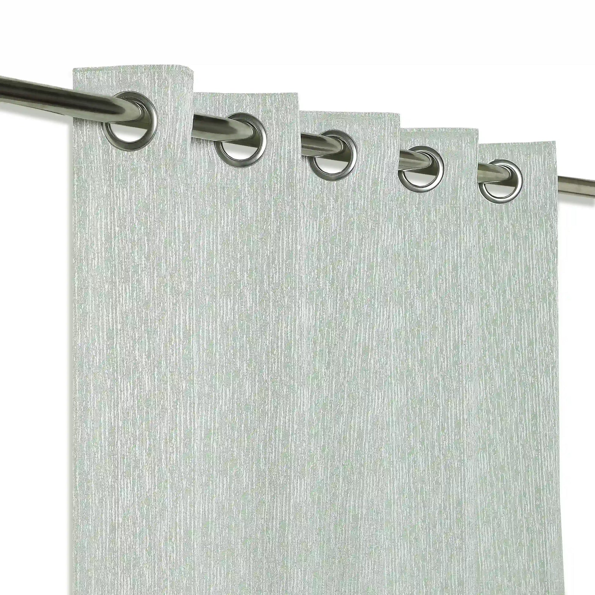De Jacquard - Classic Set Of 2 Jacquard Readymade Curtains | Woodland Dreams Mint Lagoon / Window (5ft X 4.4ft)