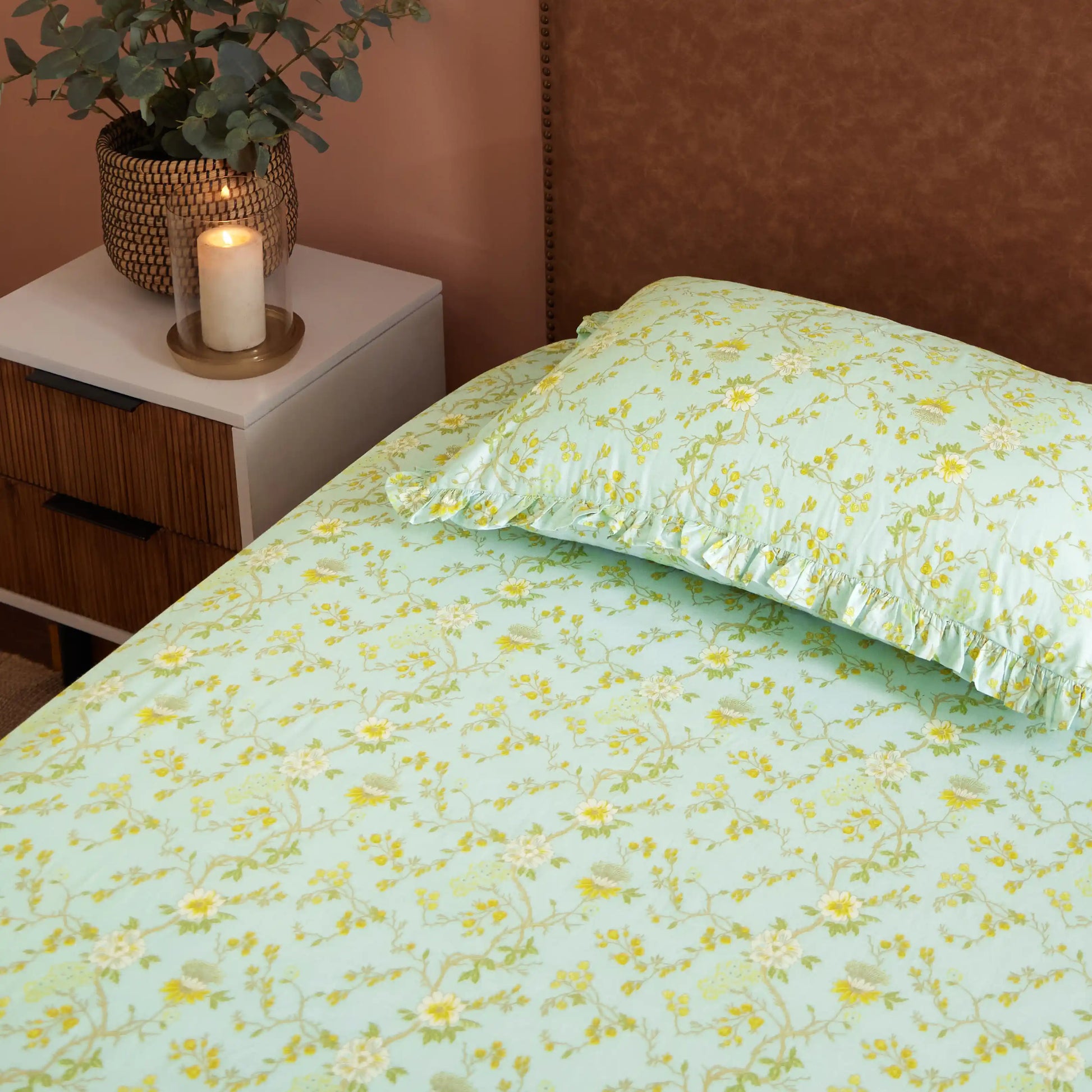 Bloomshire Luxe 100% Cotton Bedsheet Set Light Blue / Single