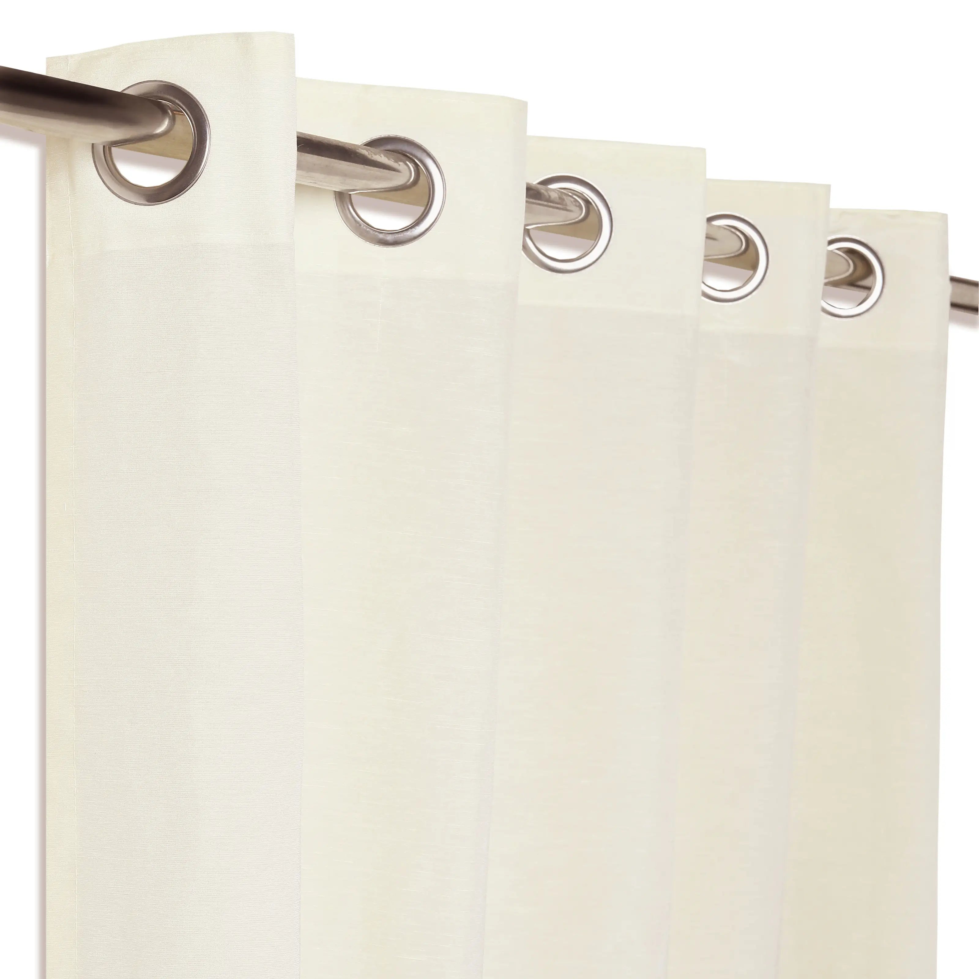 Paleto Set Of 2 Solid Readymade Curtains | Hue Harmony Pearl / Door-XL (9ft X 4.4ft)