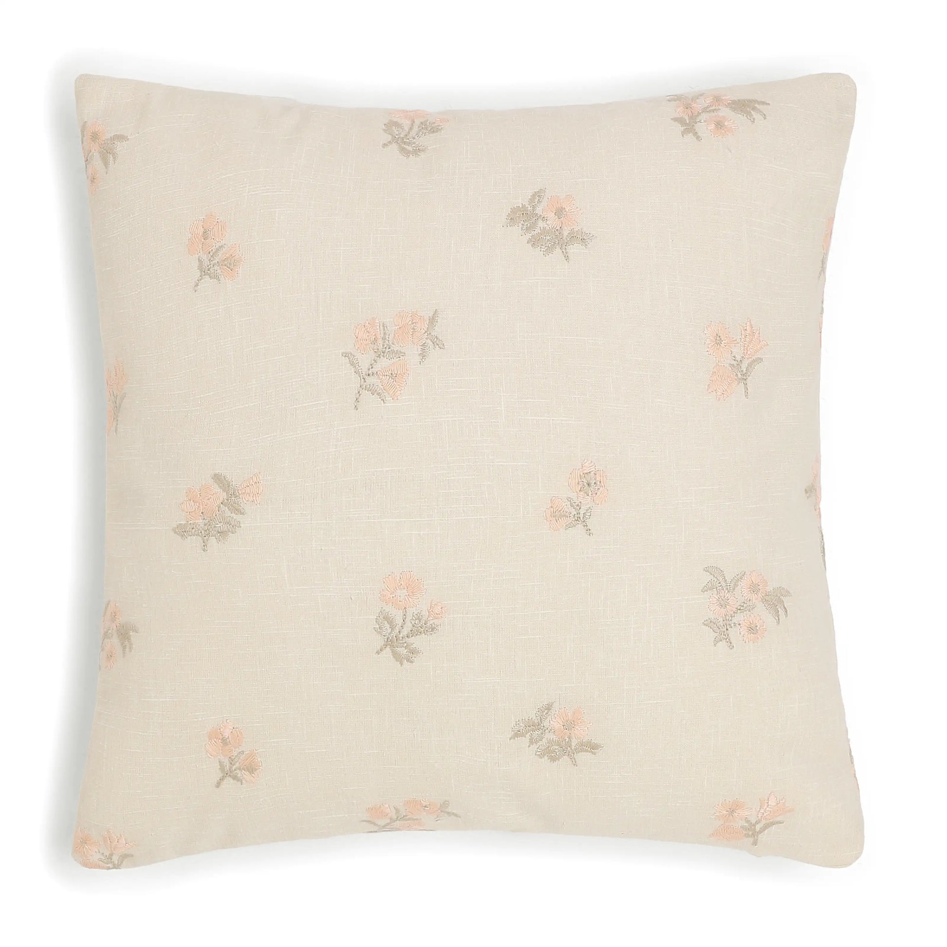 Vissencia Embroidered Cushion Cover | Threaded Petals Blush / Cushion Cover (41cm x 41cm)