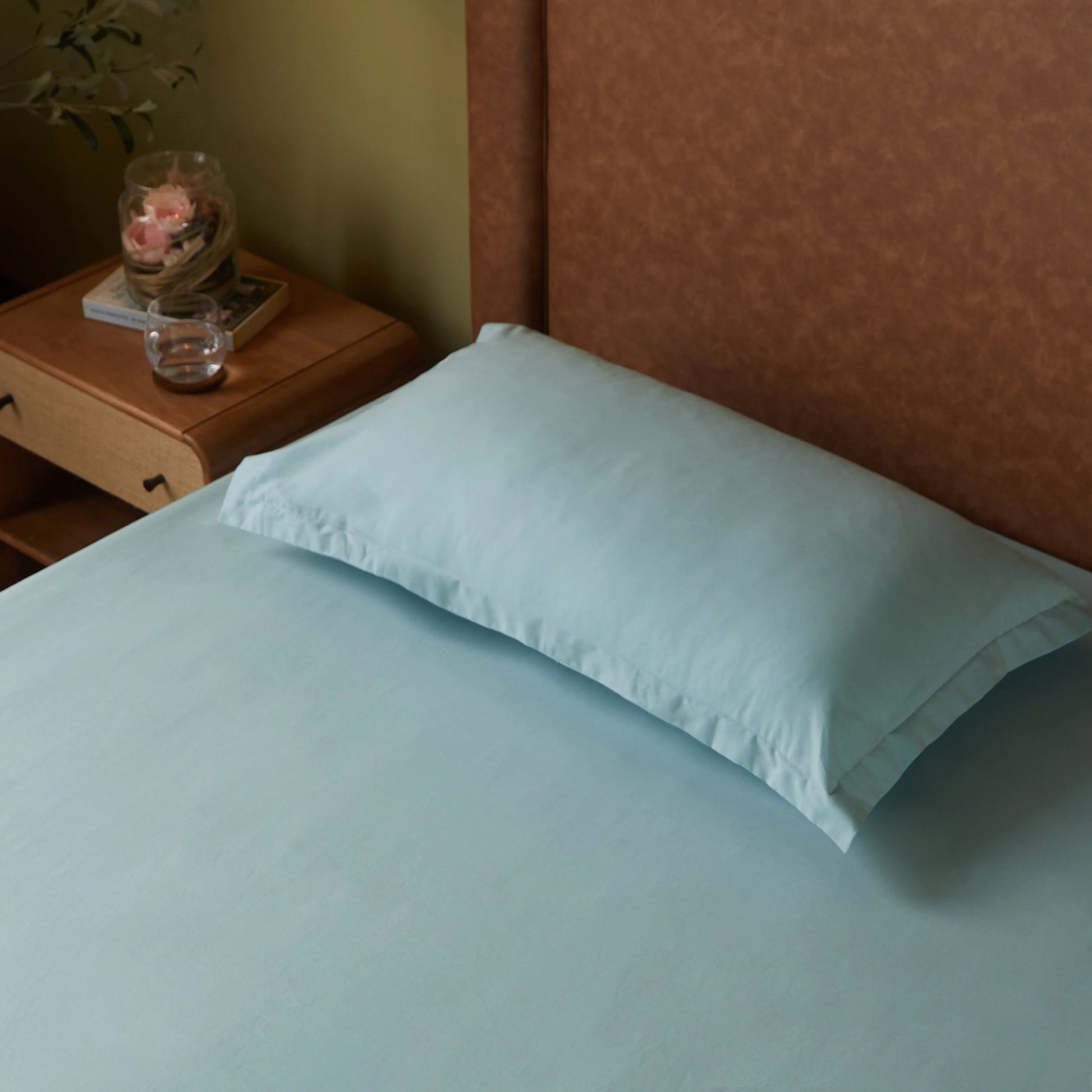 Paleto | Everyday Hues Solid Dyed Cotton Bedsheet Set-Blue Sky Blue Sky / Single