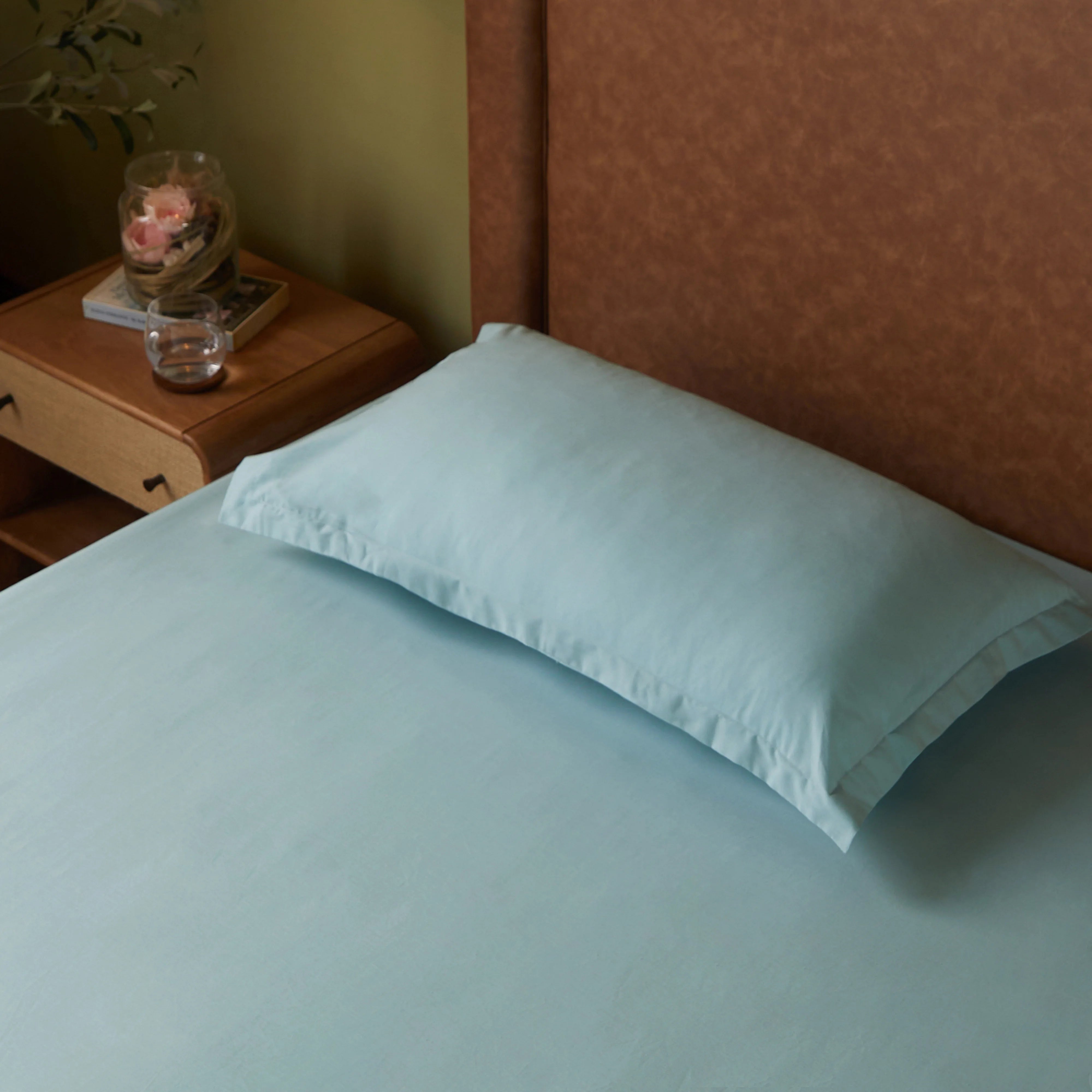 Paleto | Everyday Hues Solid Dyed Cotton Bedsheet Set-Blue Sky Blue Sky / Single