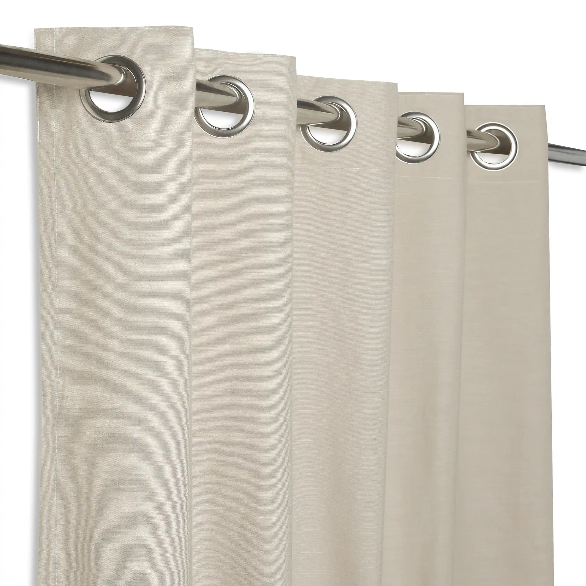 Paleto Set Of 2 Solid Readymade Curtains | Earthen Textures Linen Breeze / Window (5ft X 4.4ft)