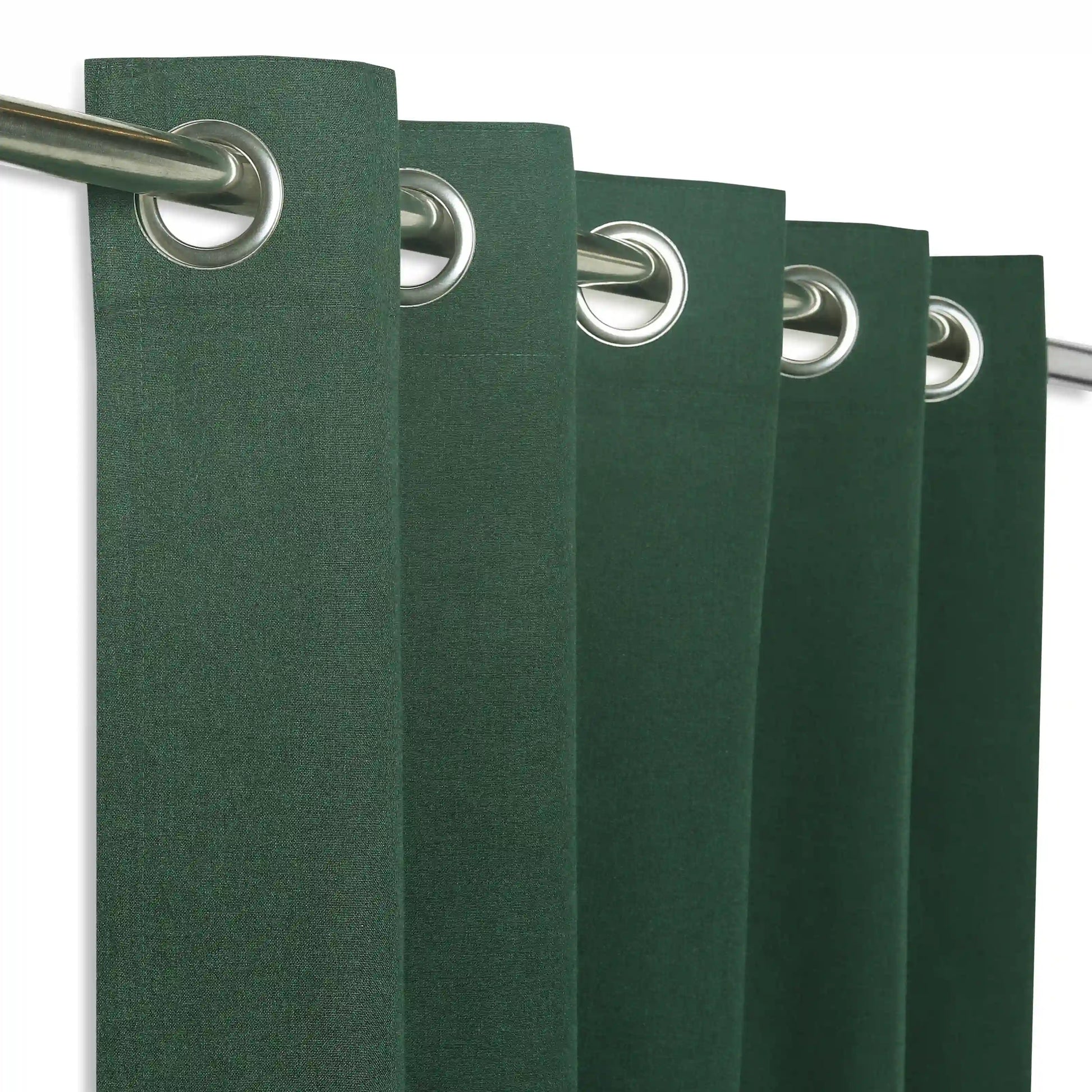 Pelushe Set Of 2 100% Cotton Solid Readymade Curtains | Everyday Hues Forest / Window (5ft X 4.4ft)