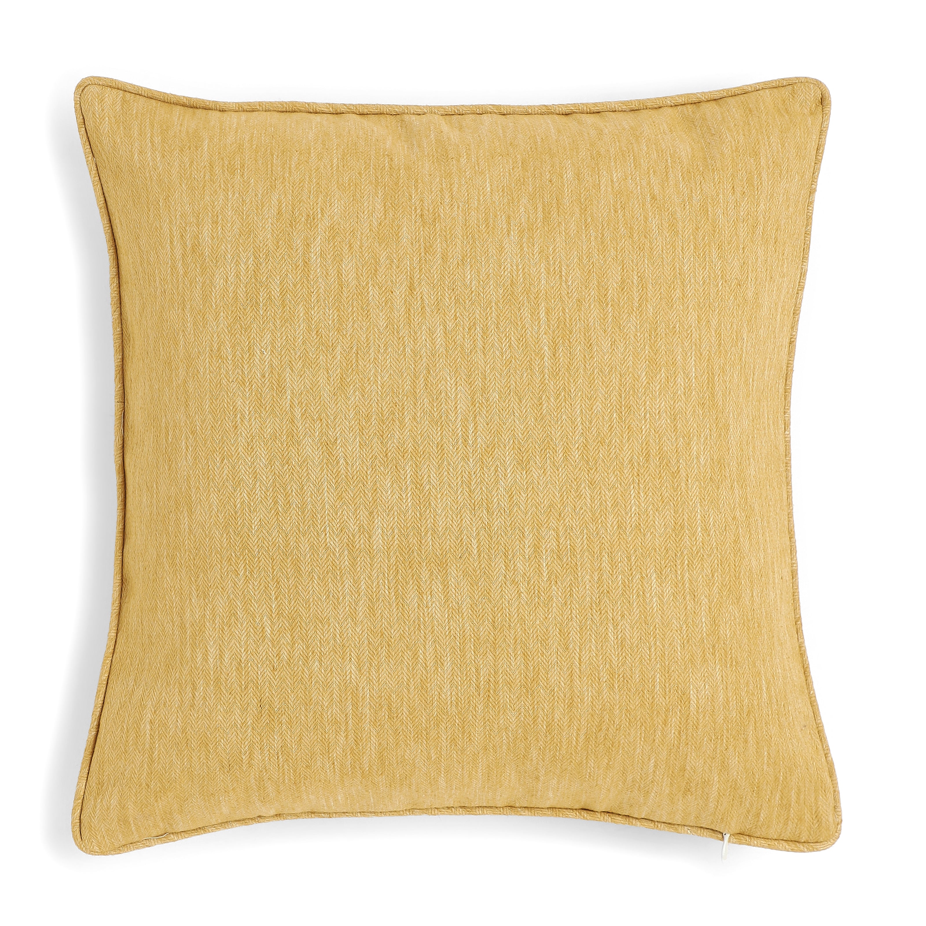 Vissencia 282 GSM Poly-Cotton-Linen Cushion Cover | Mustard