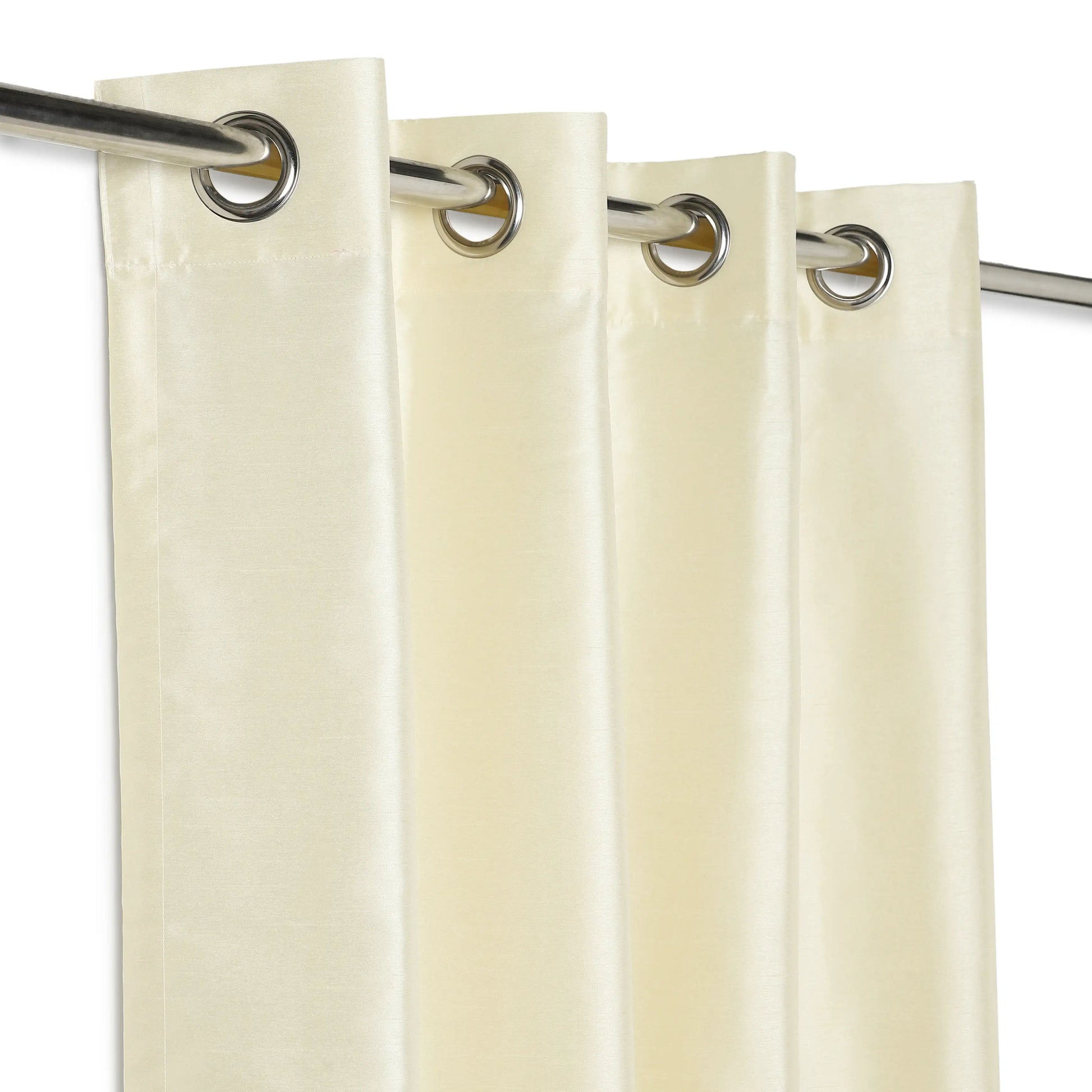 Paleto Set Of 2 Solid Readymade Curtains | Pure Hues Cashmere Cream / Door (4.25ft X 7.22ft)
